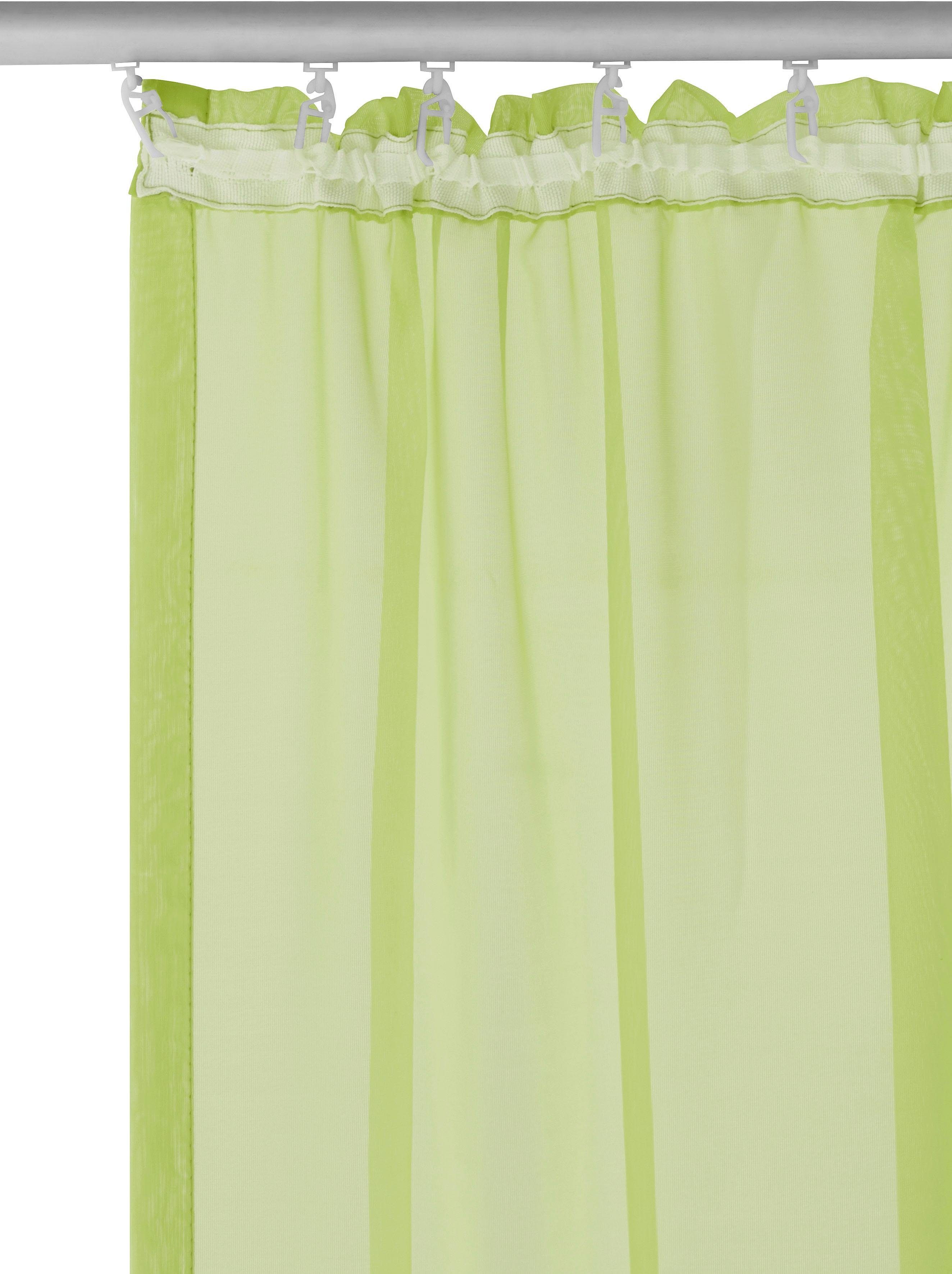 OTTO home Gardine XANA 1er- und 2er-Pack, Kräuselband, Topseller! (1 St), Kräuselband, transparent, Voile, Bestseller, einfarbig, 1 bzw. 2 Schals, pflegeleicht, – Bild 5 von 5