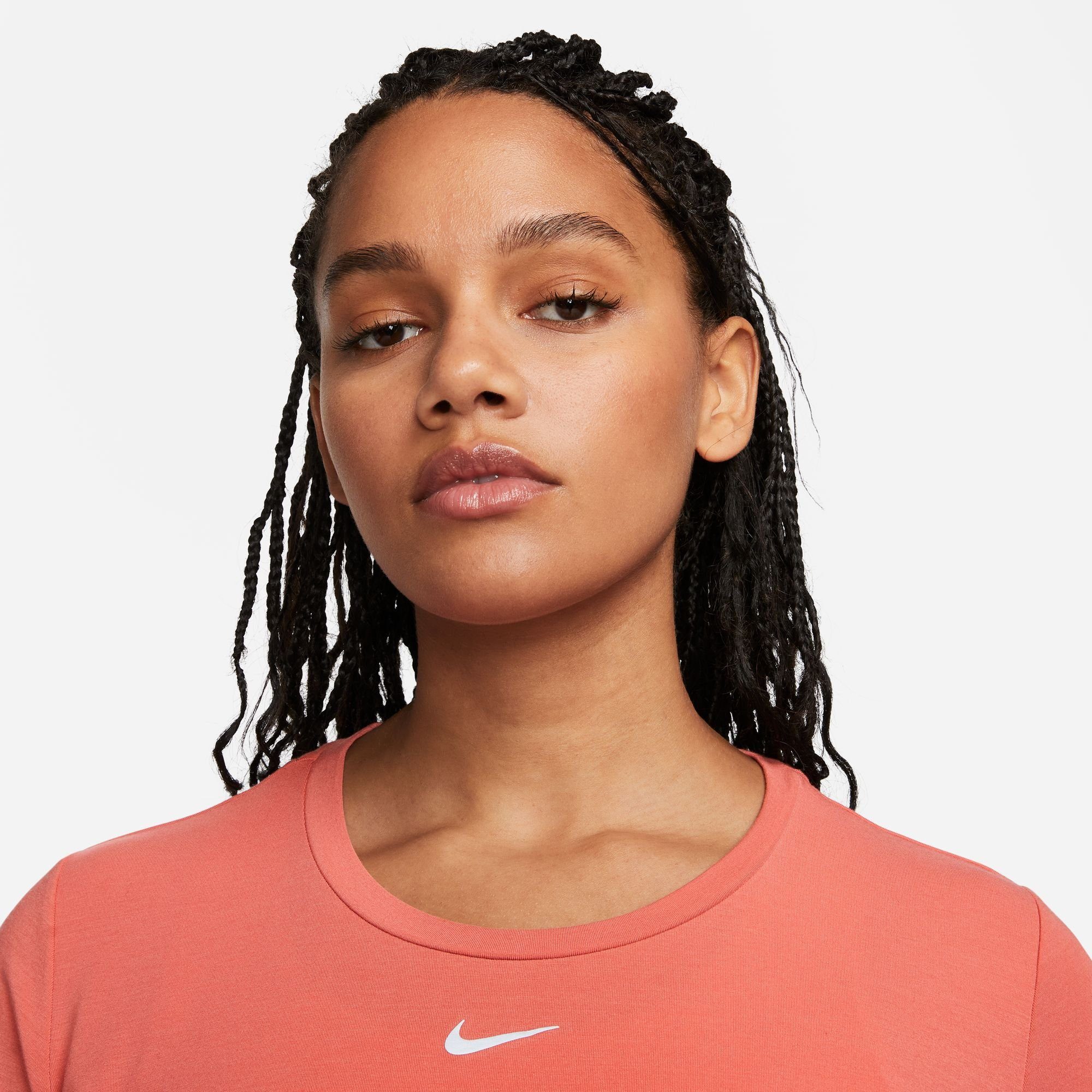 Nike FIT LUXE WOMEN'S UV Trainingsshirt rot TOP SHORT-SLEEVE STANDARD ONE DRI-FIT