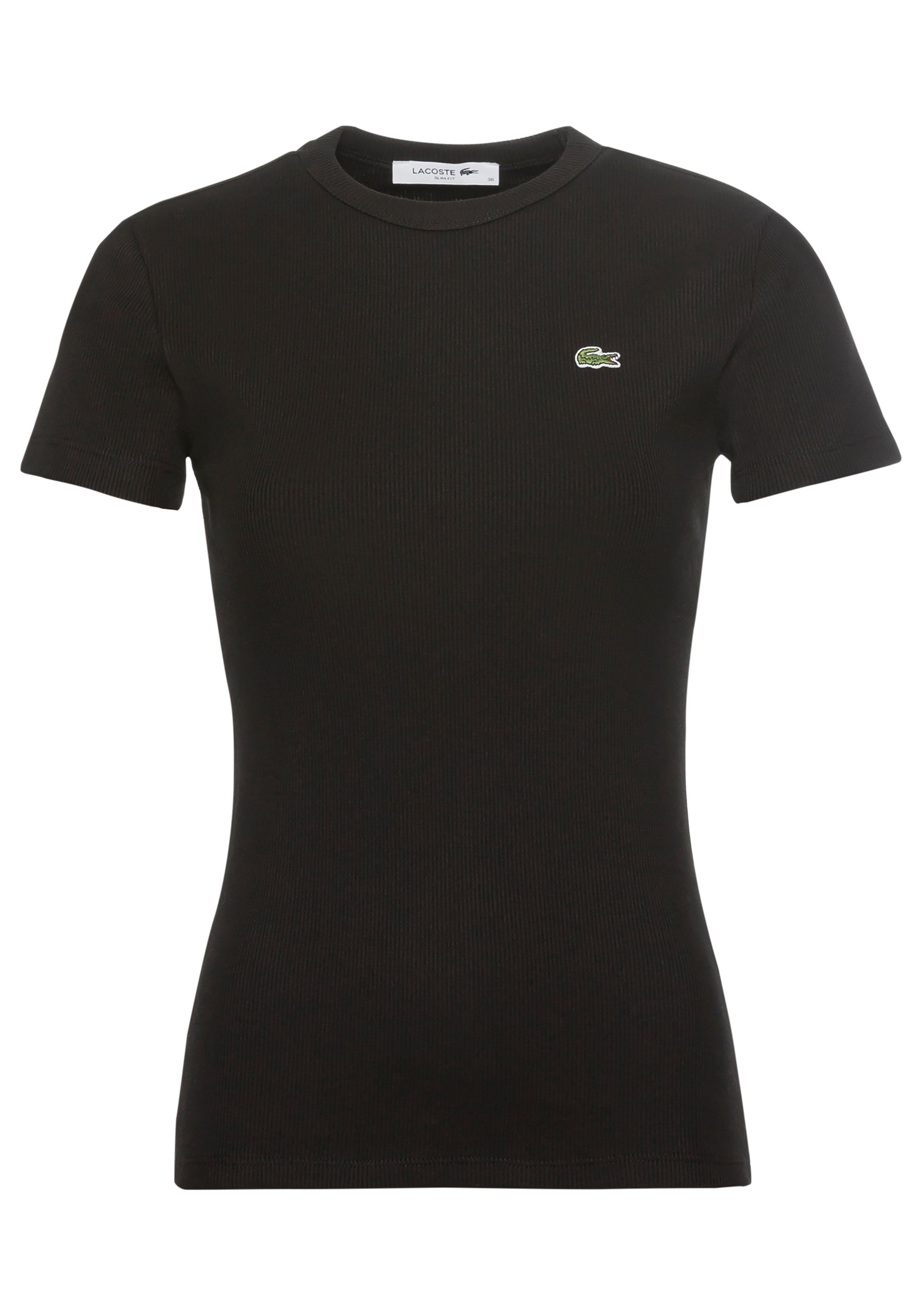 Shirt Fit Lacoste T-Shirt Bio-Baumwolle schwarz Slim aus