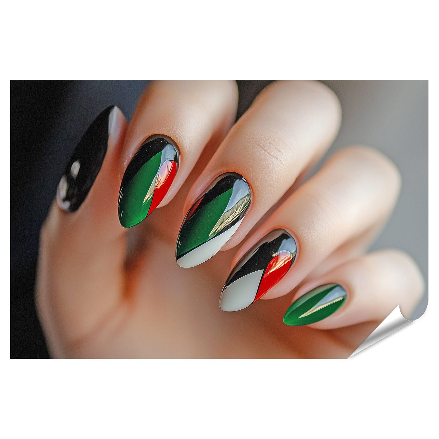 Poster Kreative Nagelkunst mit farbenfrohem Design