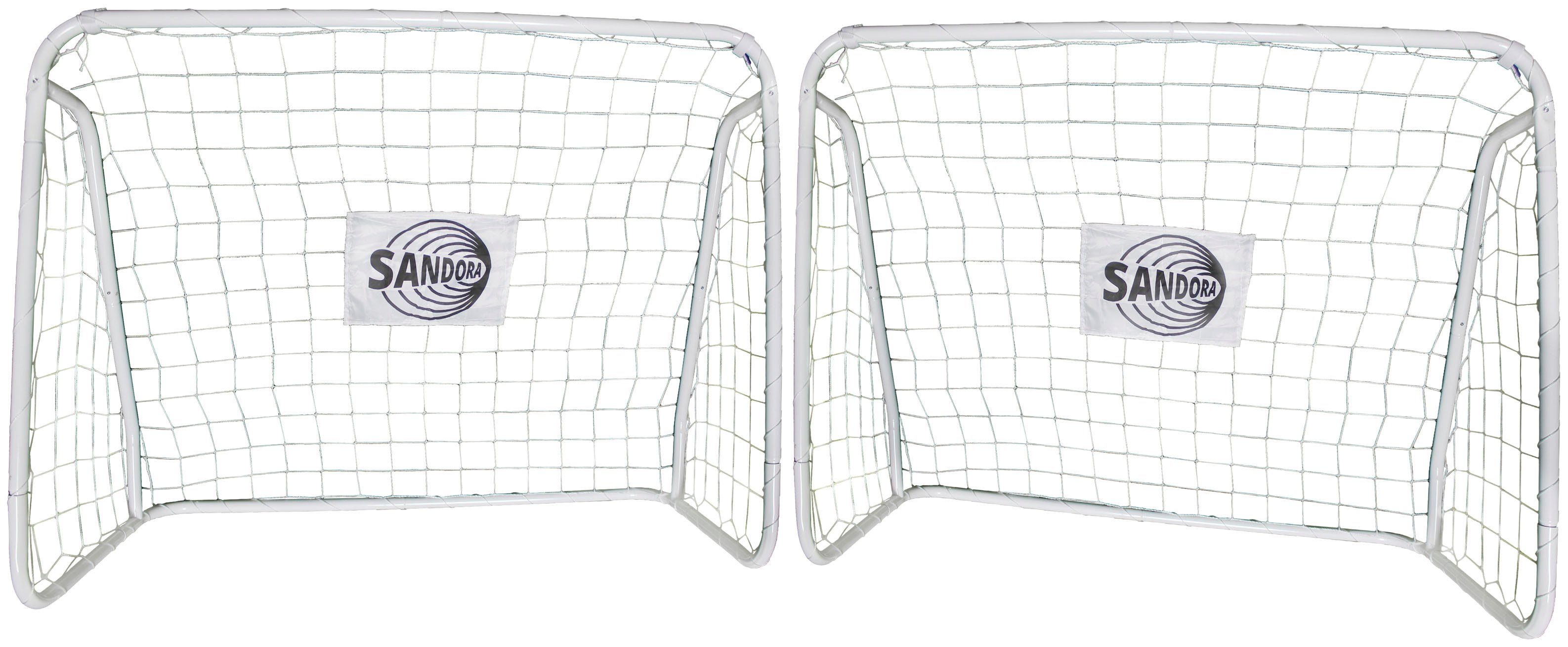 SANDORA Fußballtor Sandora (Set, 2 St), 124x96x61cm mit weißem Netz