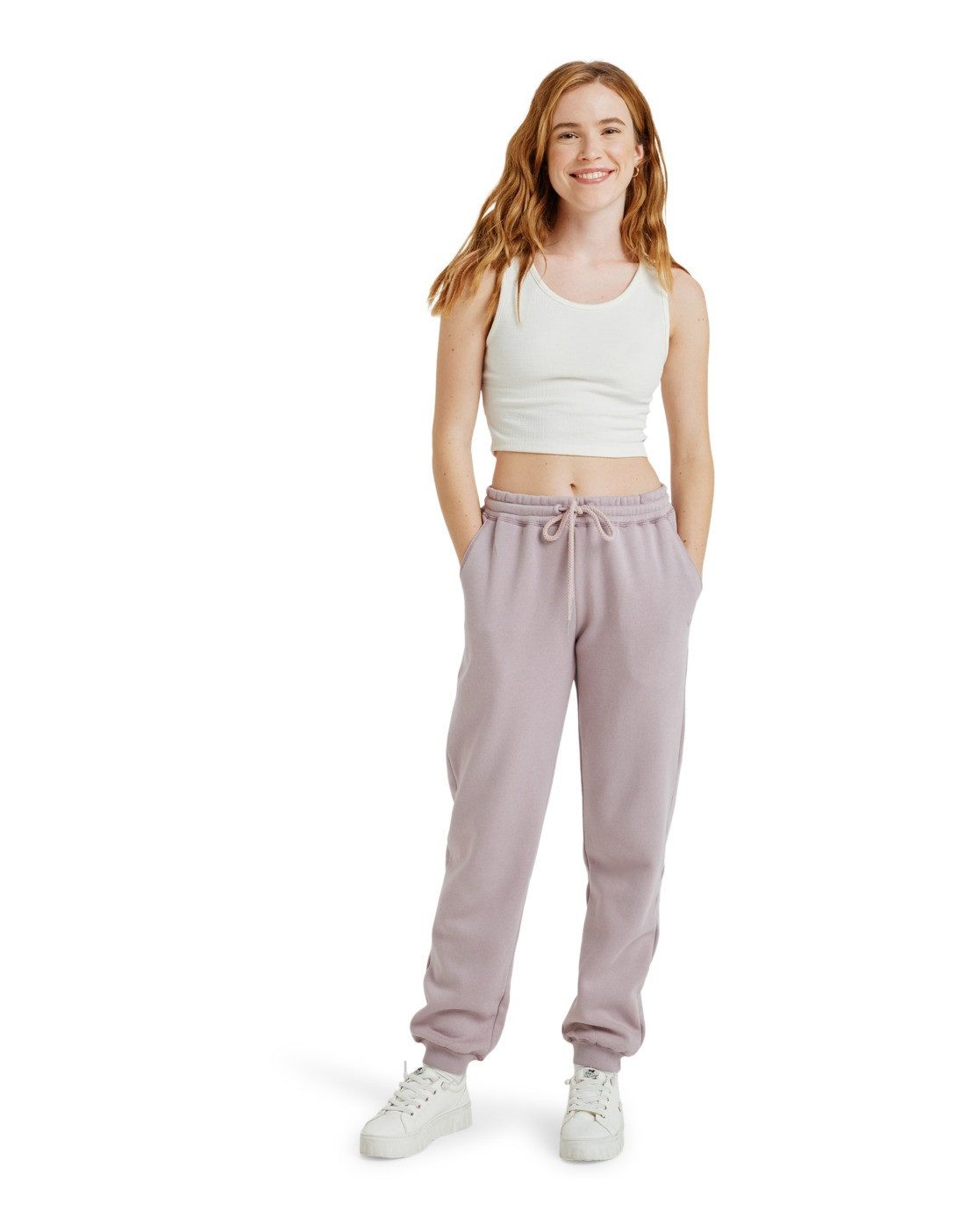 Pantalon Jogging Roxy Surf Stoked Pour Femme - Coupe Relaxed En Polaire Brossée - Ceinture élastique Avec Cordon - Sérigraphie Surf Sur La Jambe