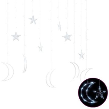 vidaXL Lichterkette Lichterketten Stern und Mond Fernbedienung 138 LEDs Kaltweiß Außenbere