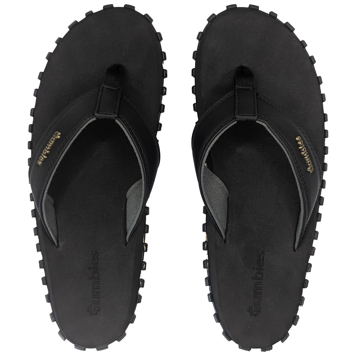 Gumbies Vegovert in Black T-Strap-Zehentrenner Hergestellt aus recycelten Materialien