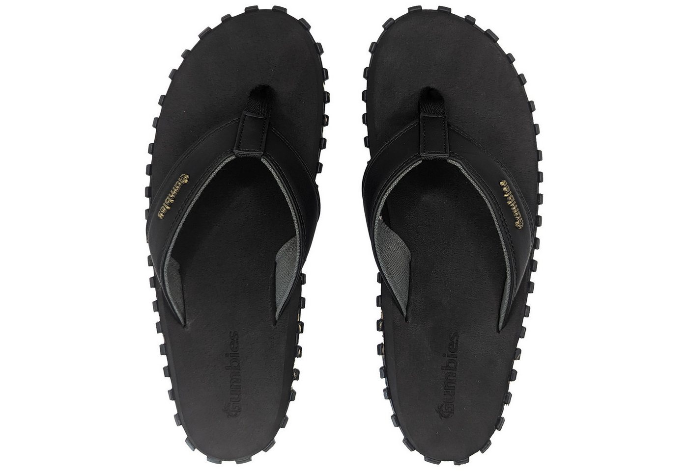 Gumbies Vegovert in Black T-Strap-Zehentrenner Hergestellt aus recycelten Materialien