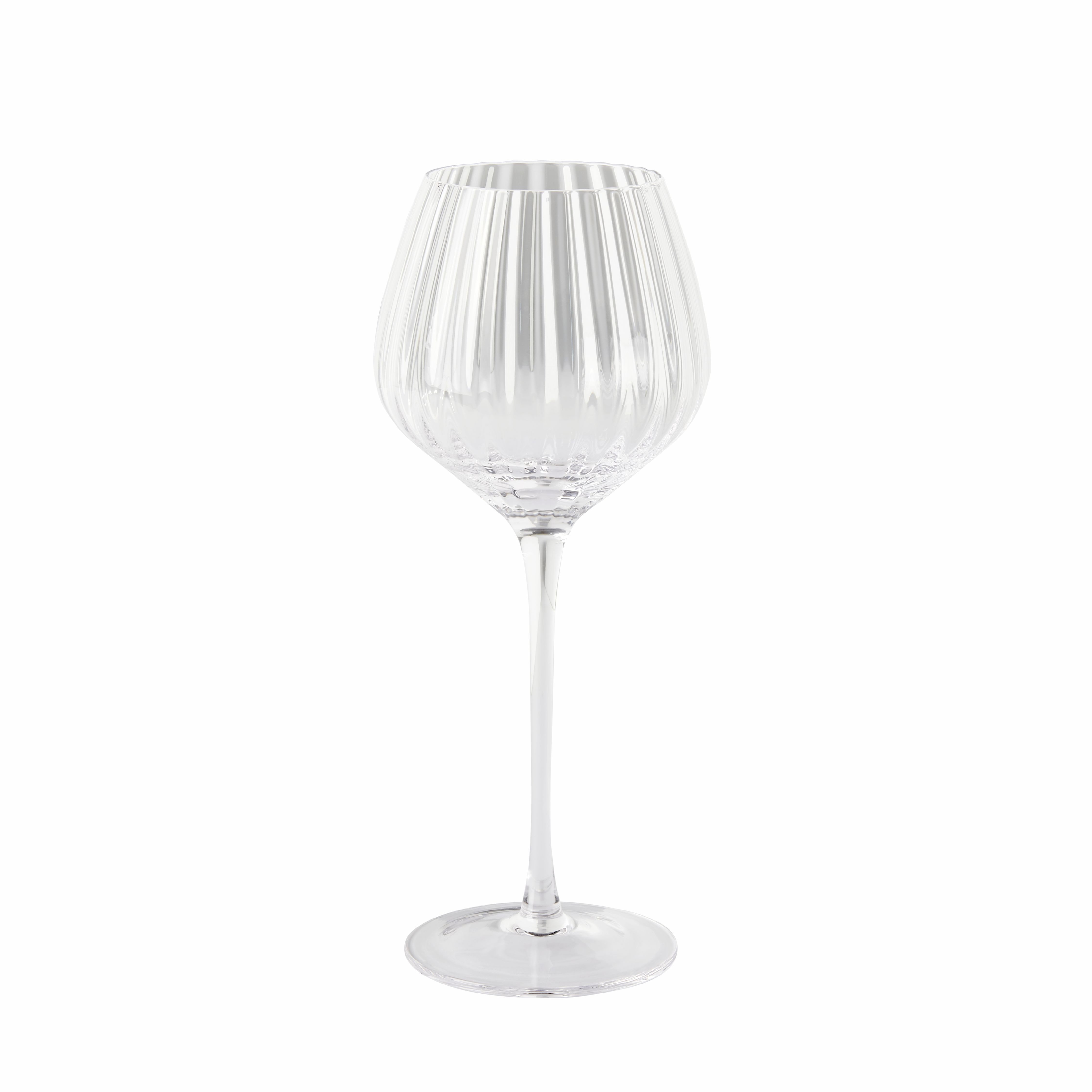 Lambert Weißweinglas Linda Weißwein Glas mit Rillen Klarglas, H 22 D, Klarglas mit Rillen