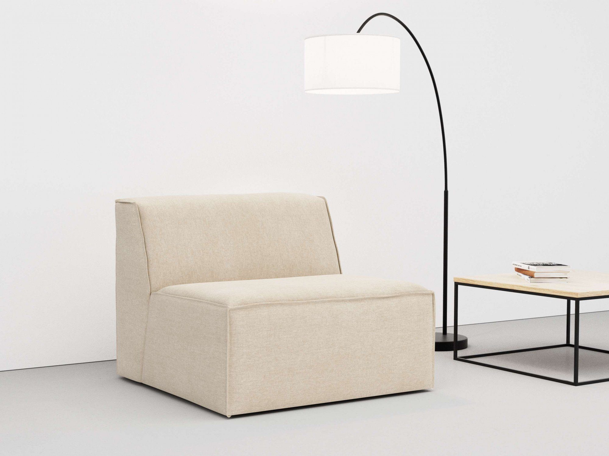 RAUM.ID Sofa-Mittelelement Norvid, modular, mit Komfortschaum, große Auswahl an Modulen und Polsterung natural