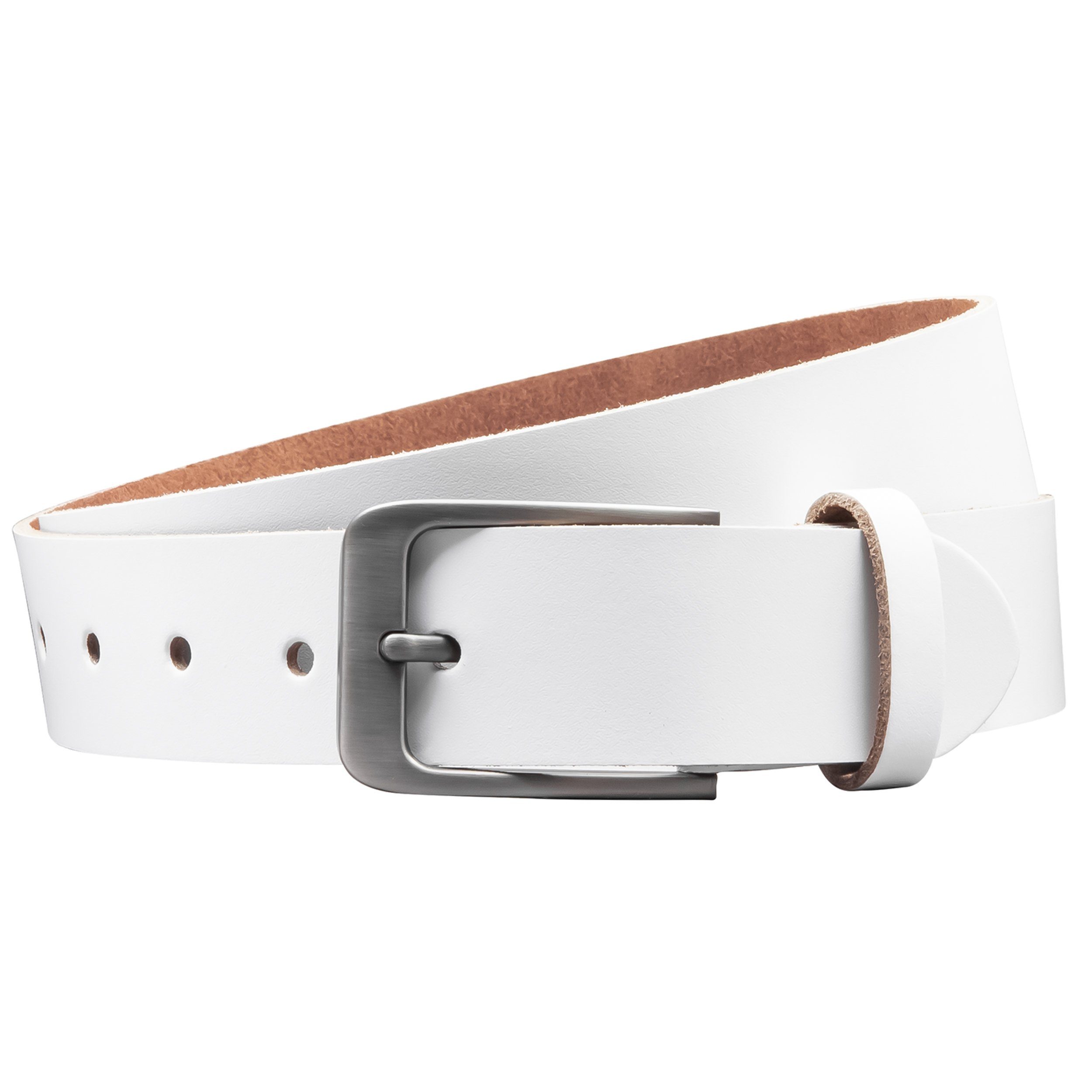 COLOGNEBELT Ledergürtel OM411-SL-Weiss MADE IN GERMANY, Weiss Kürzbar, 100 günstig online kaufen