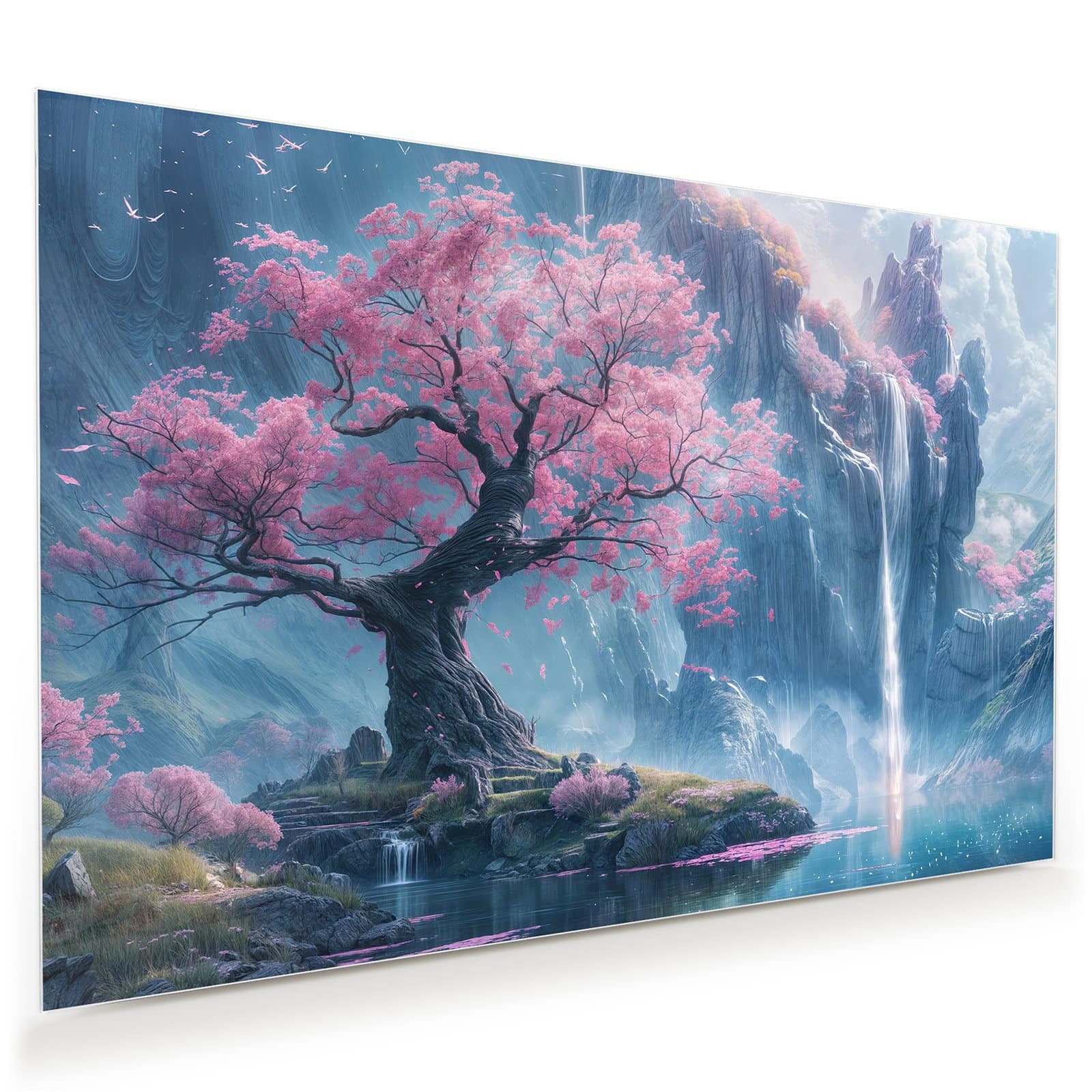Primedeco Glasbild Wandbild Zauberhafte Landschaft mit Aufhängung, Fantasy (21 verschiedene Größen, 1 St), Elegante Aufhängung
