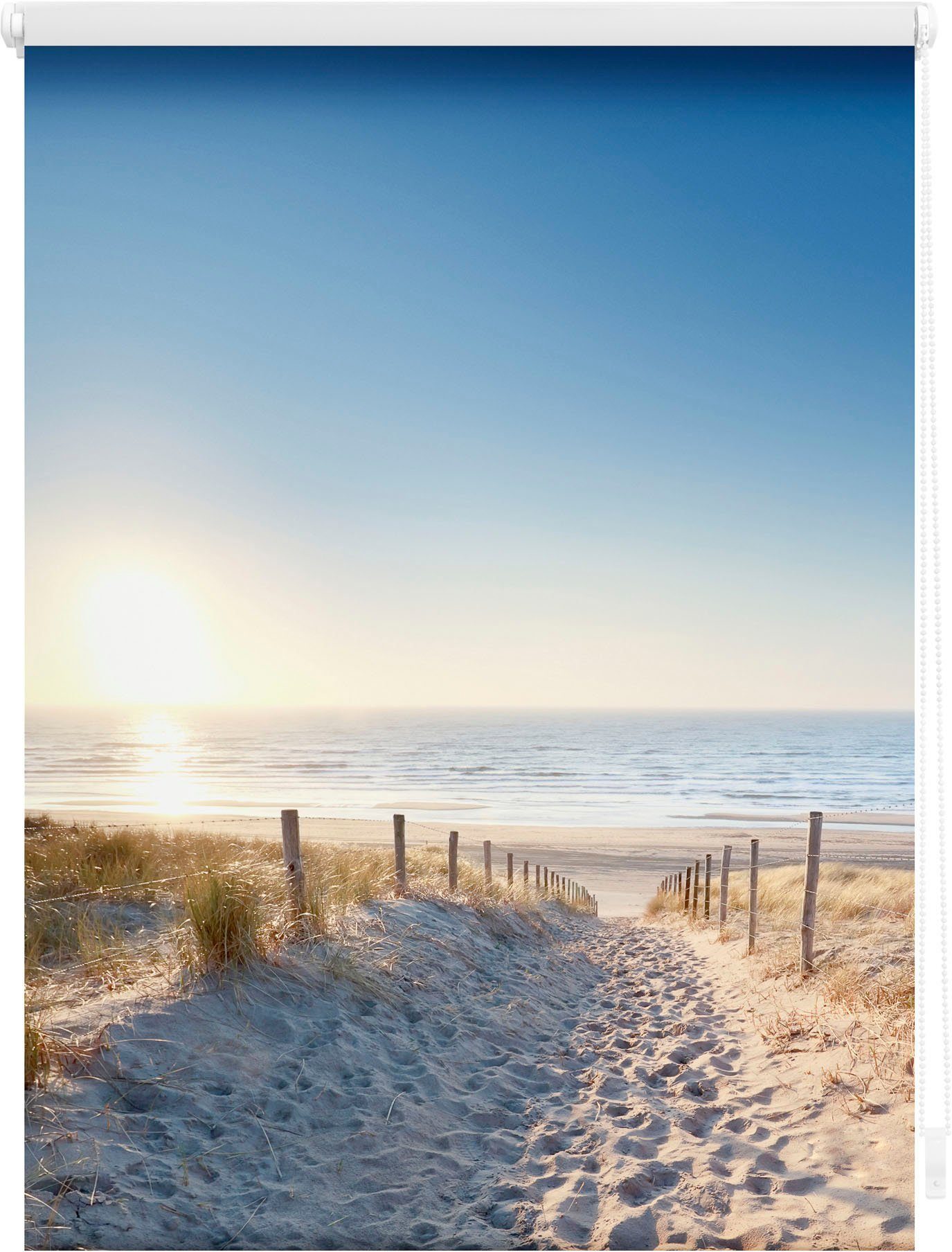 Seitenzugrollo Klemmfix Motiv Ostseestrand, LICHTBLICK ORIGINAL, günstig online kaufen