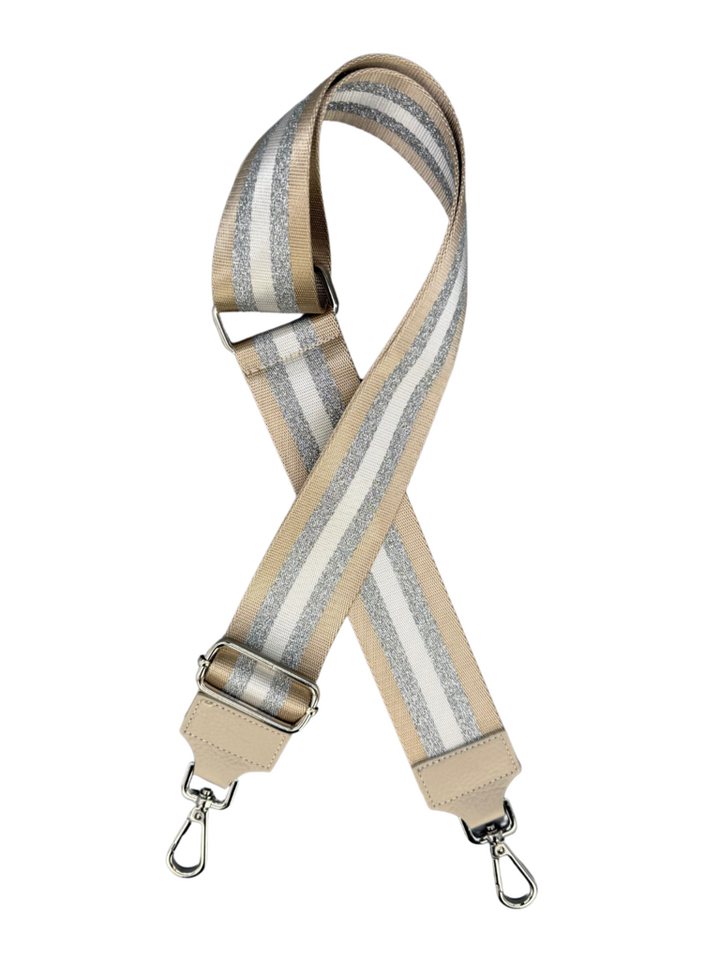 Adel Bags Schulterriemen Taschengurt Beige, Verstellbarer Taschenriemen, 5cm Breit hergestellt in Italien