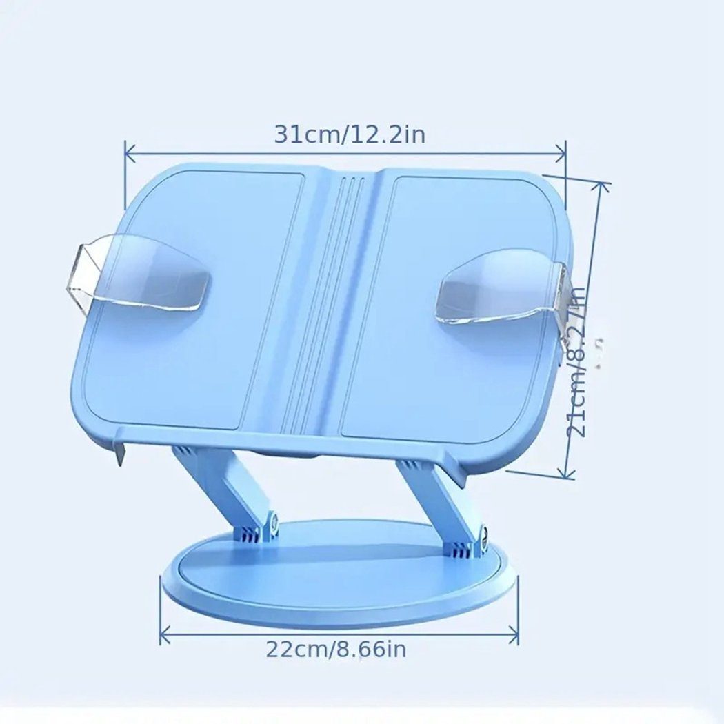 TUABUR Buchstütze Weiß Dreh-Leseständer und verstellbarer Hebe- Doppelstangen-Leseständer