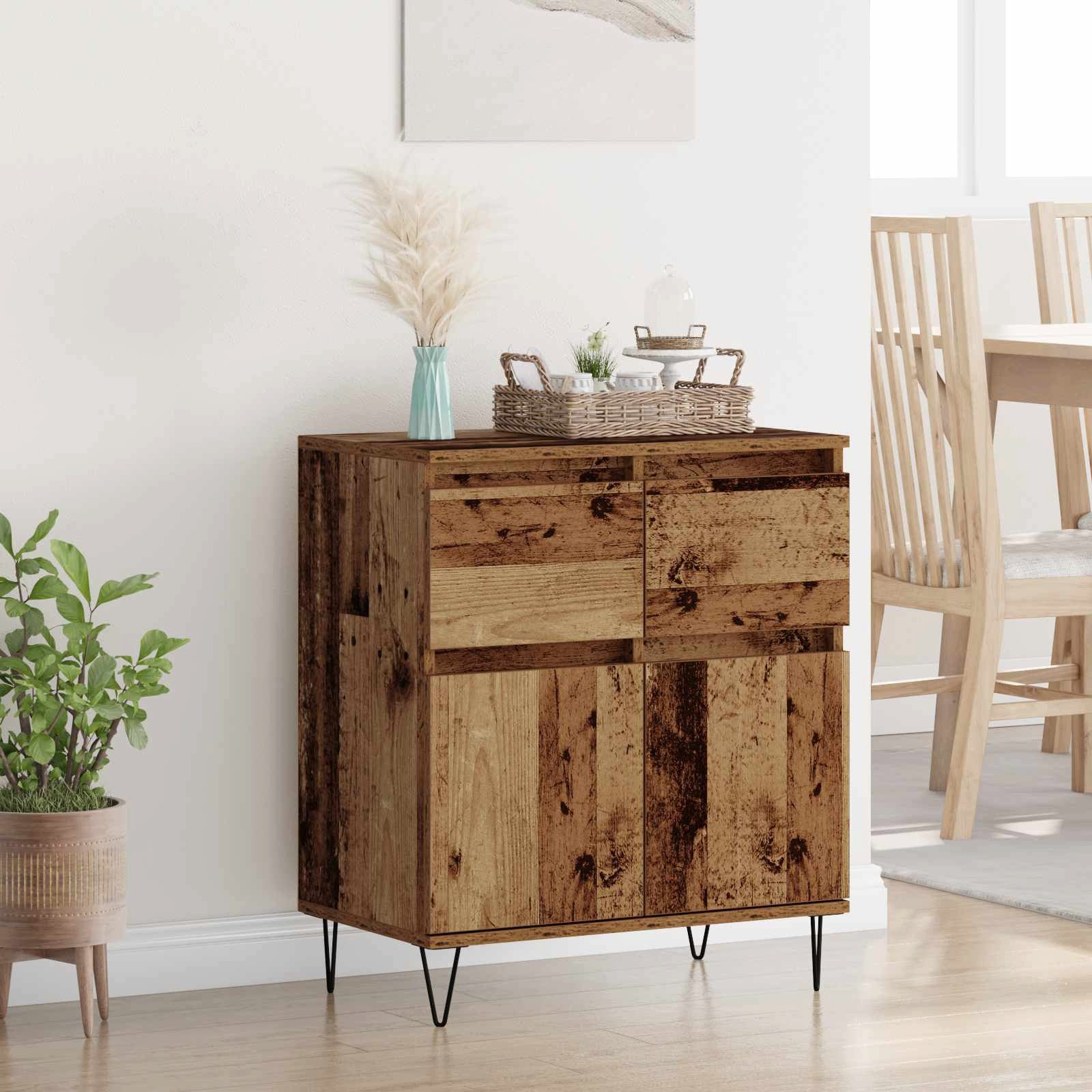 vidaXL Sideboard Sideboard Altholz 60 x 35 x 70 cm Verbundholz und Eisen (1 St)