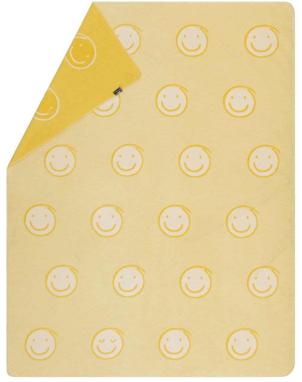 Kinderdecke Mila 'Happy Faces' 150 x 200 cm Gelb, DAVID FUSSENEGGER