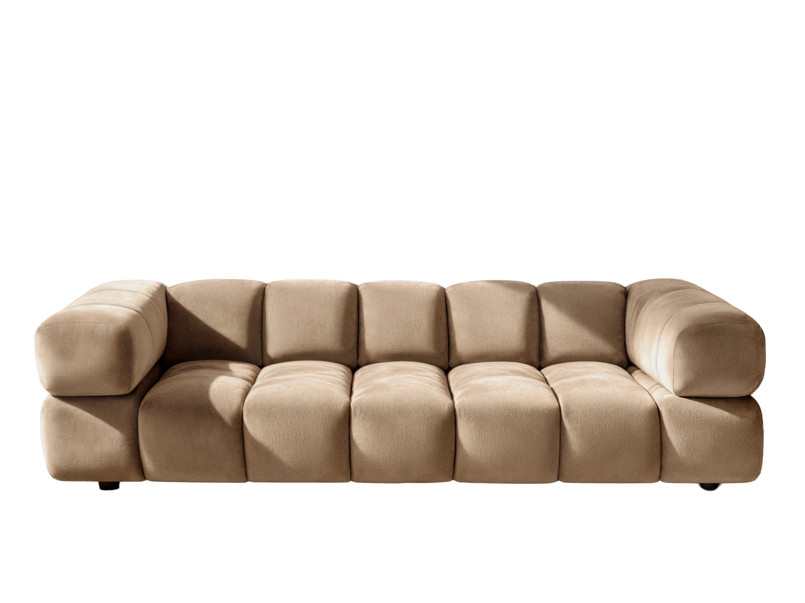 Kaiser Möbel Sofa 4-Sitzer für Wohnzimmer, Samtstoff Bluvel, Averro, 4-Sitzer, Edler Samt-Look mit leichtem Glanz, 4-Sitzer-Sofa für große Wohnräume – Bild 2 von 5