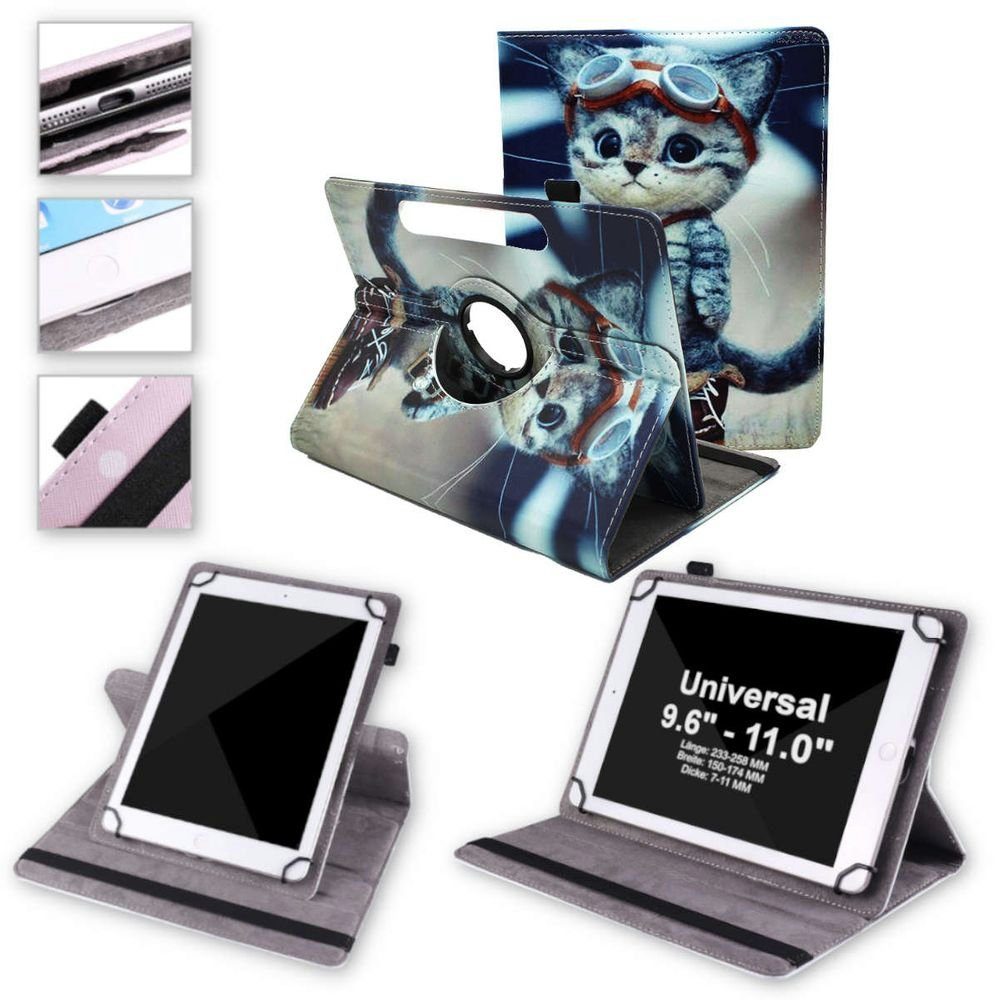 Tablet-Hülle Für Lenovo Tab M10 HD 2. Gen 2020 TB-X306F 360 Grad Rotation Universell Motiv 6 Tablet Tasche Kunst Leder Hülle Etuis