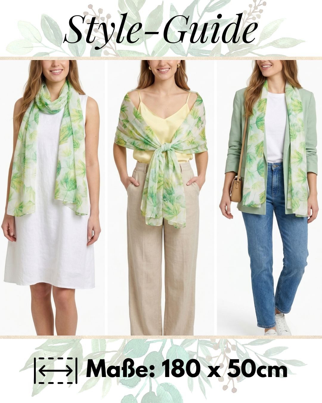 dy_mode Halstuch Damen Schal gemustert Leichtes Halstuch für Frühjahr & Sommer, Leicht Transparent