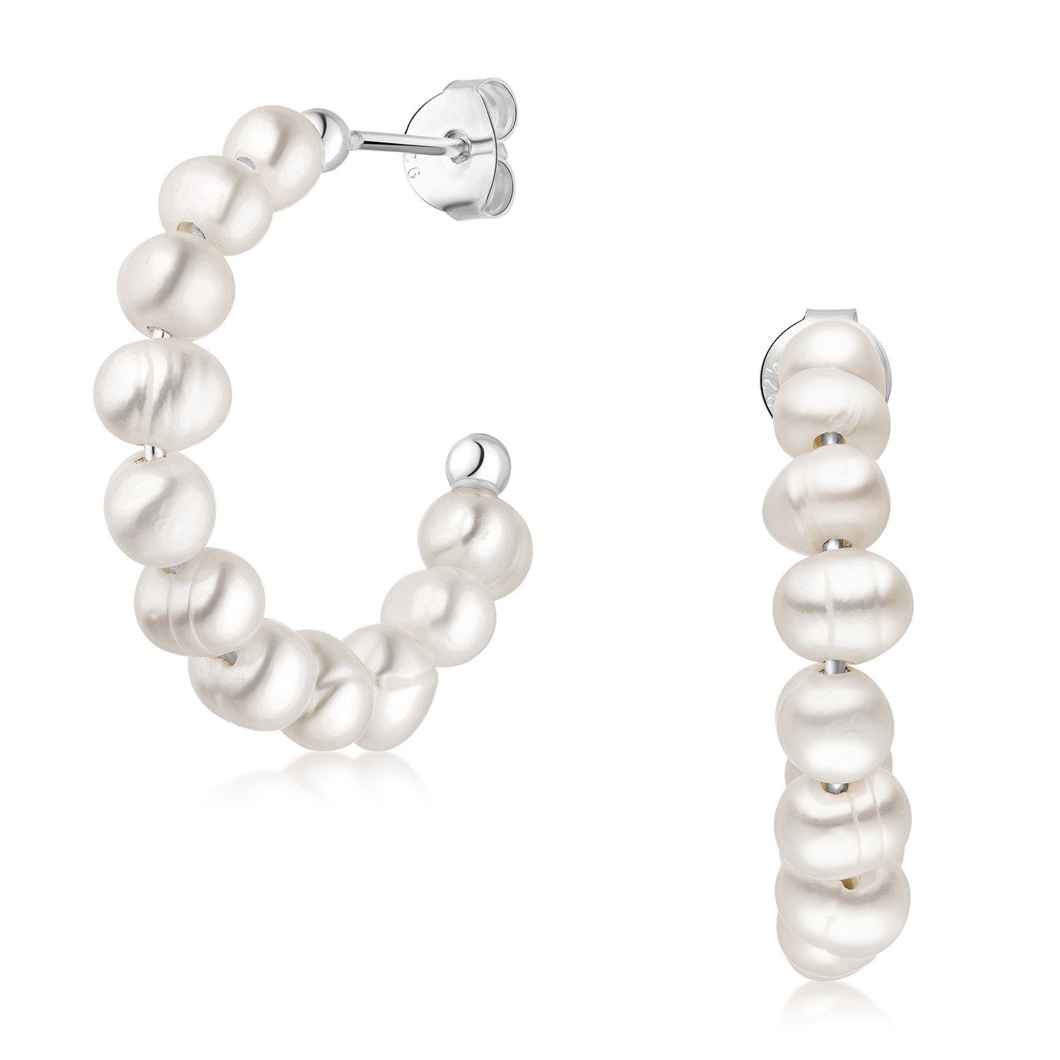 Materia Paar Creolen Perlen Creolen naturweiß Süßwasserzuchtperlen SO-34, V günstig online kaufen