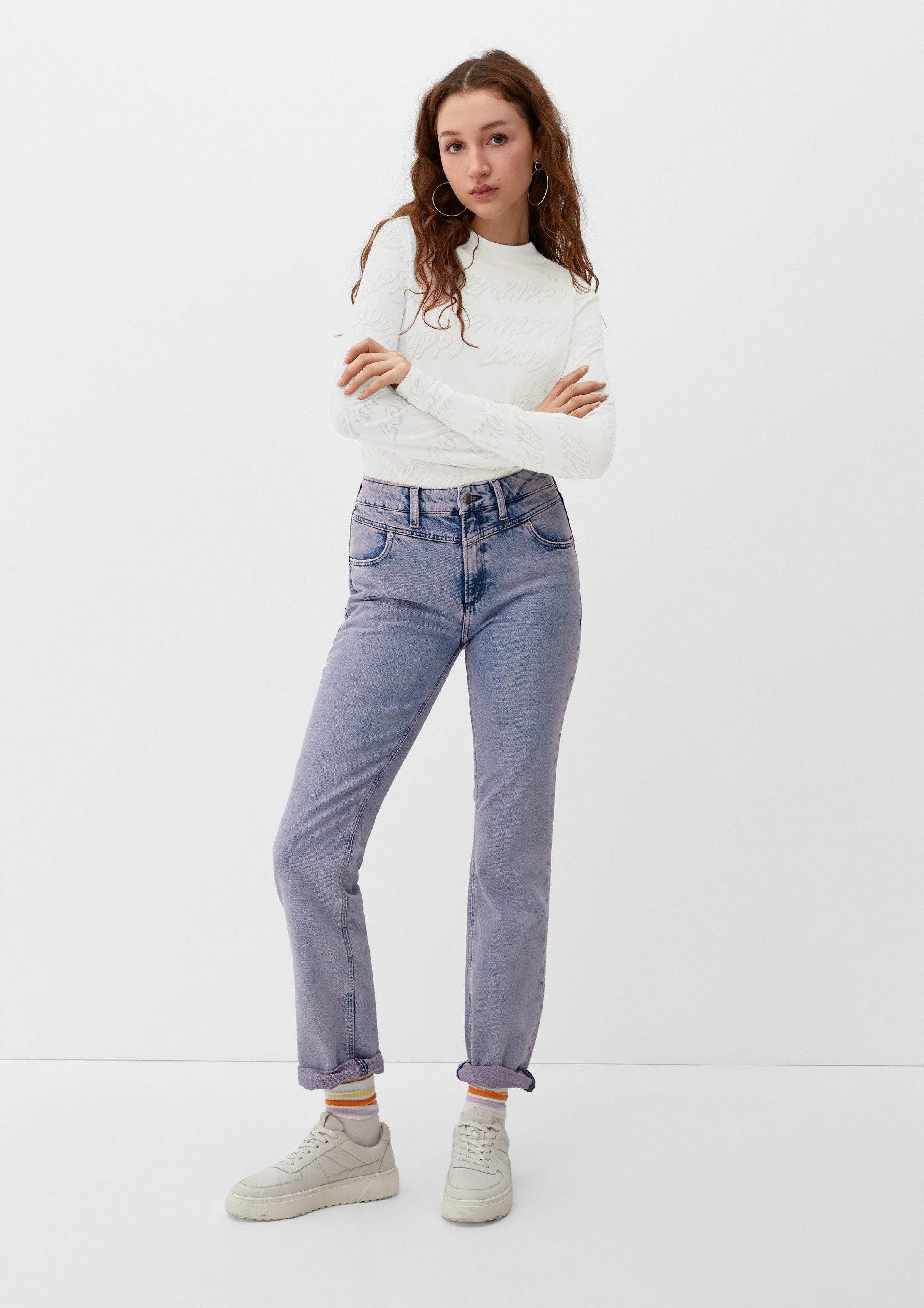 QS Langarmshirt T-Shirt Longsleeve mit Ausbrennermuster – Bild 5 von 5