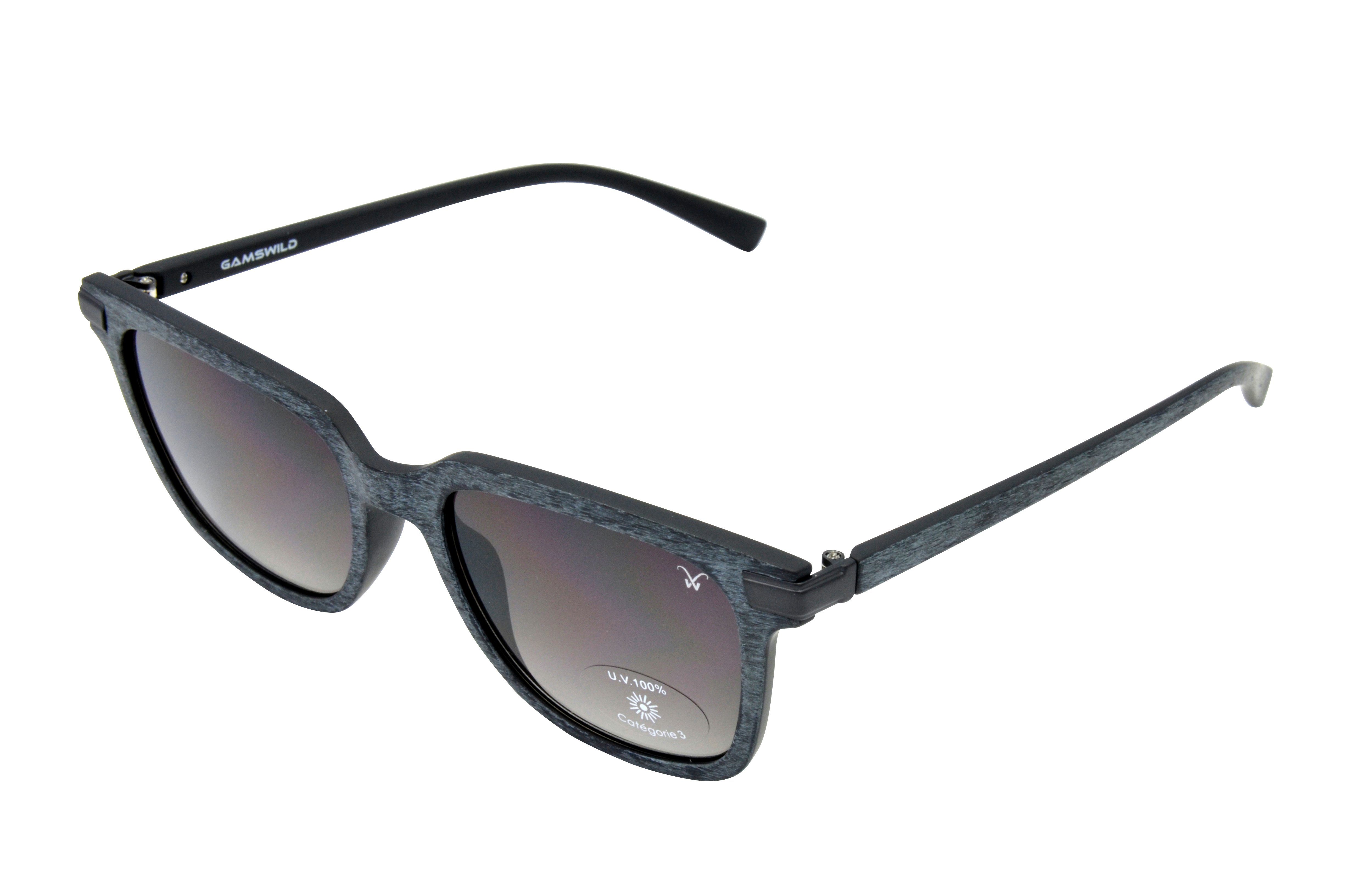 Gamswild Sonnenbrille WM7032 GAMSSTYLE Mode Brille Damen Herren Unisex Holzoptik, braun, grau schmal geschnittenes Modell