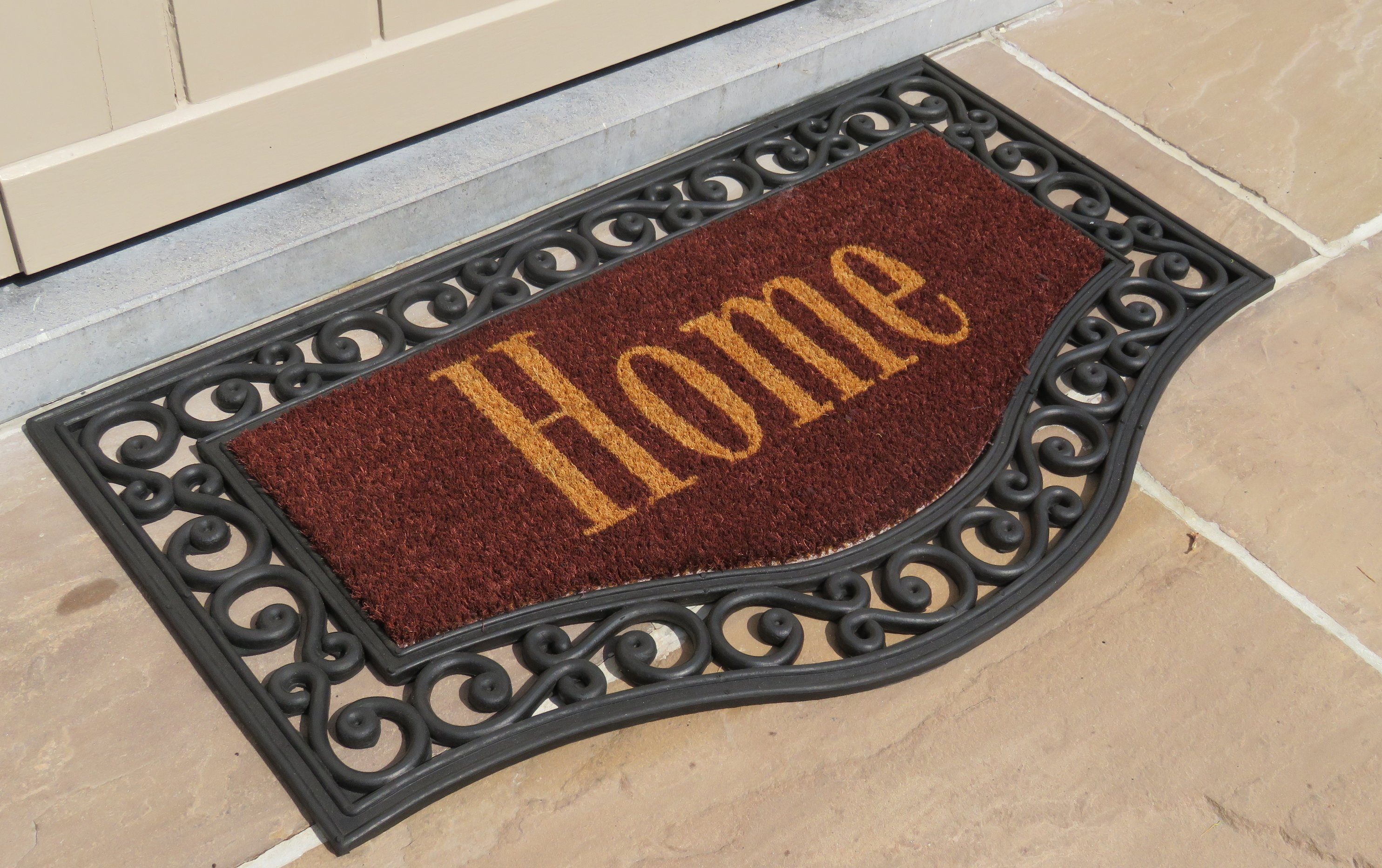 oKu-Tex Fußmatte Rialto Kokosmatte Home Halbrund, rot, Türvorleger Kokos, I günstig online kaufen