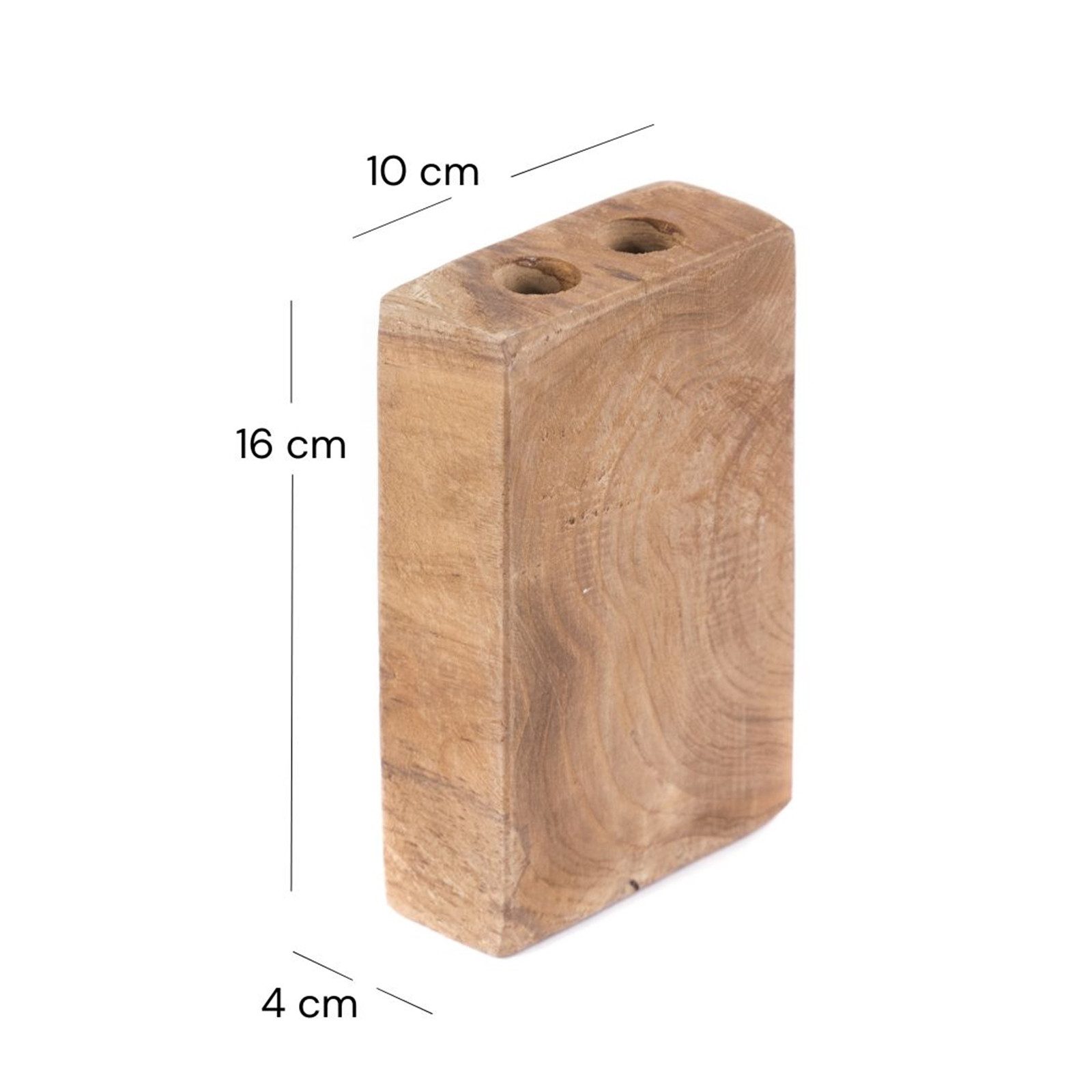 DESIGN DELIGHTS Aufbewahrungsbox ZAHNBÜRSTENHALTER "DUO II", Holz massivholz, 2 Halter, Bad Organizer – Bild 2 von 5