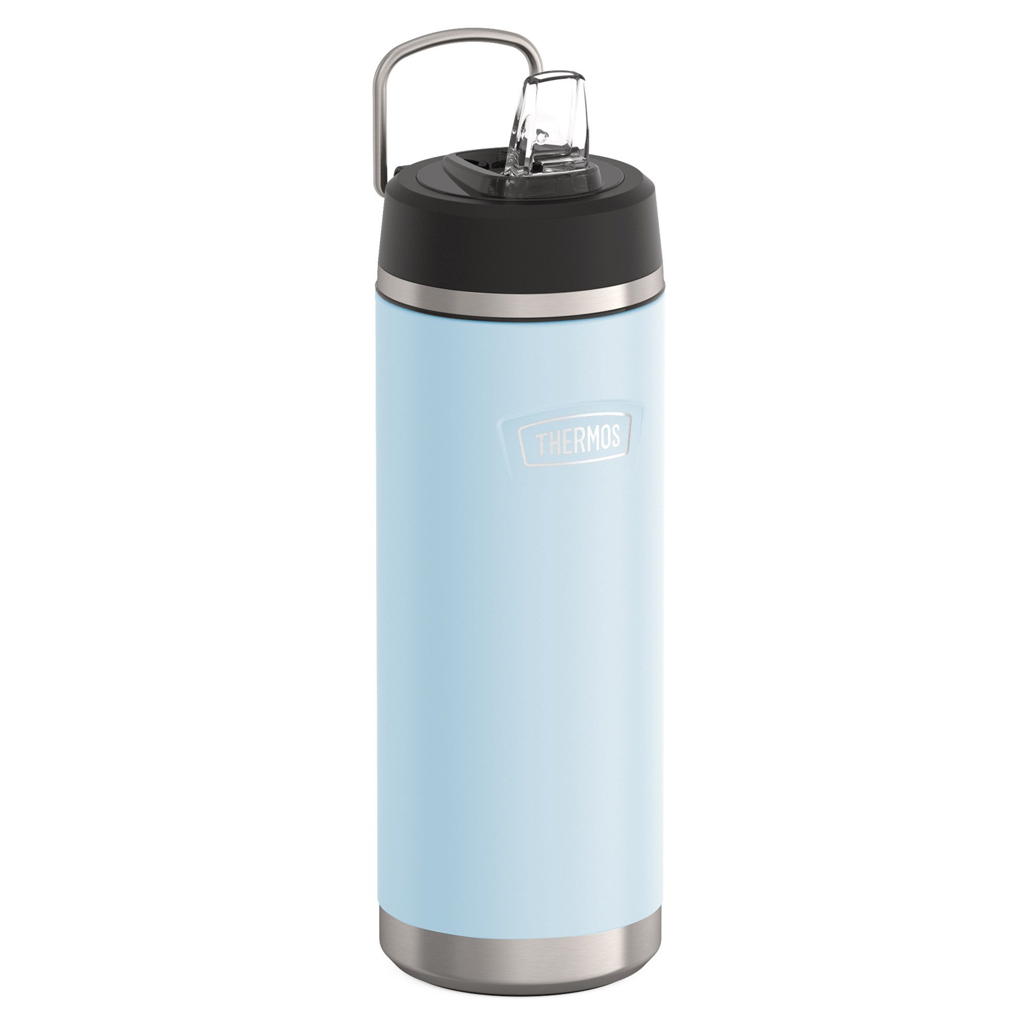 THERMOS Isolierflasche ICON WATER BOTTLE, Edelstahlkörper, spülmaschinenfest, 0,71l, 12h kalt, schappsicher mit einklappbarem Flip-Strohalm