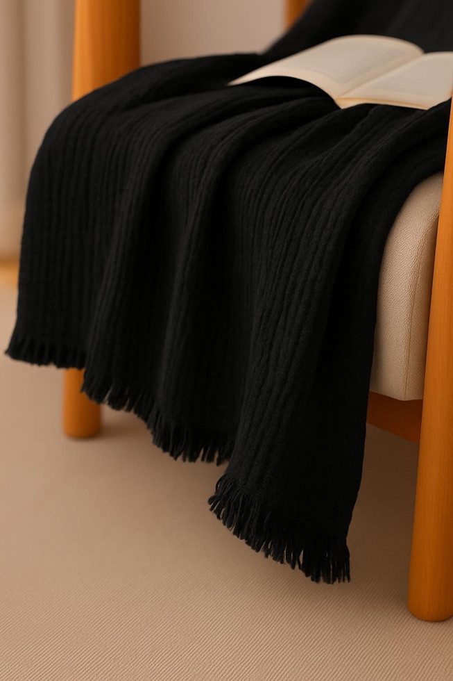 Plaid Musselin Plaid aus Biobaumwolle 130x180cm, Sandiik, Made in Stuttgart