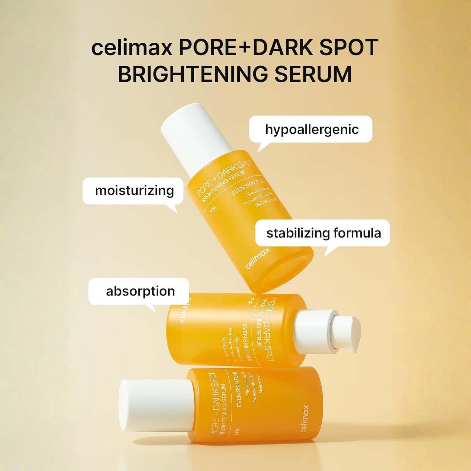 celimax Gesichtsserum Pore+Dark Spot Brightening Serum 30 ml – Aufhellendes Gesichtsserum mit Niacinamid & Tranexamsäure – für ebenmäßigen, Teint, verfeinerte Poren und gepflegte Haut