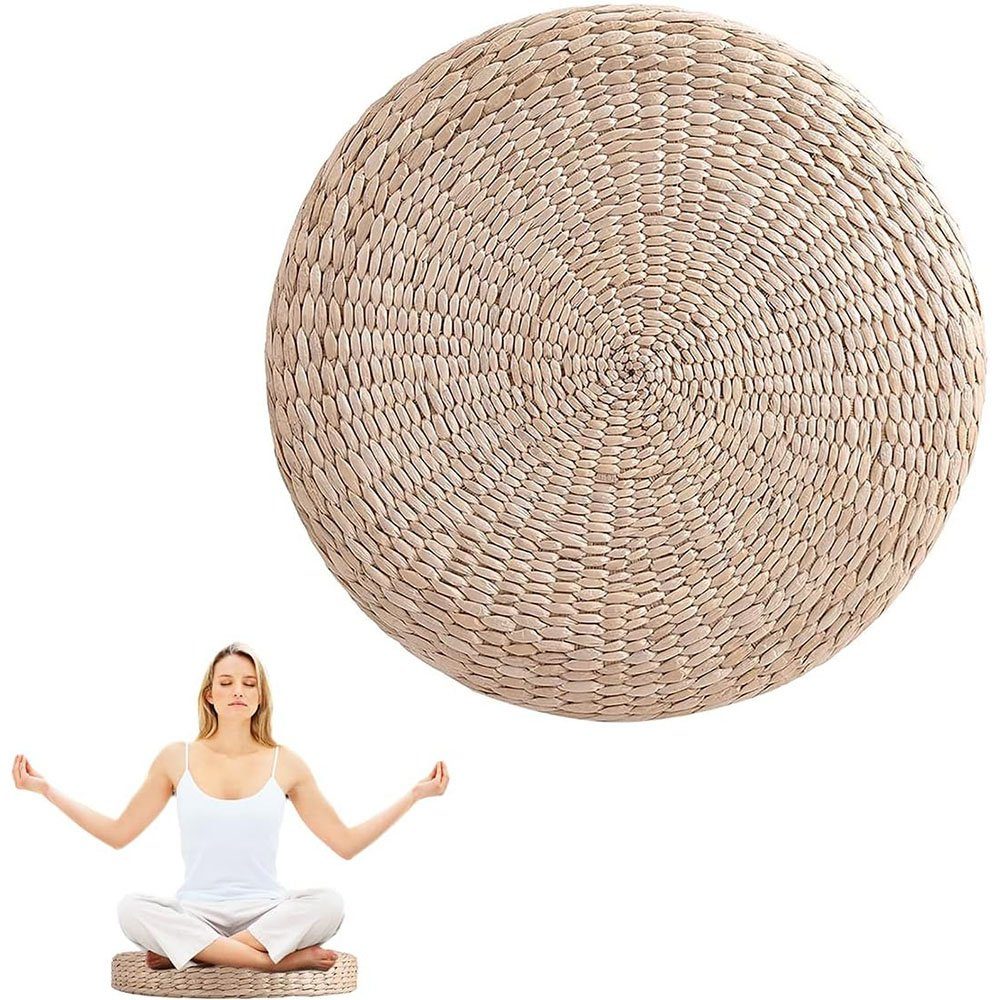 Tatami-Kissen Hocker Yoga-Strohmatte HIBNOPN Sitzkissen cm Runder Weiche Gepolsterter 45