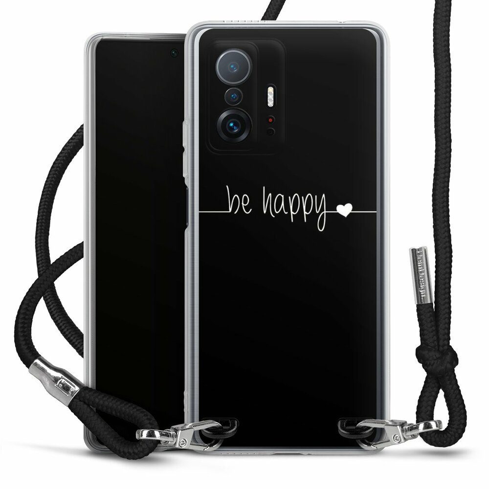 DeinDesign Handyhülle »Statement Sprüche Glück Be Happy Black«, Xiaomi