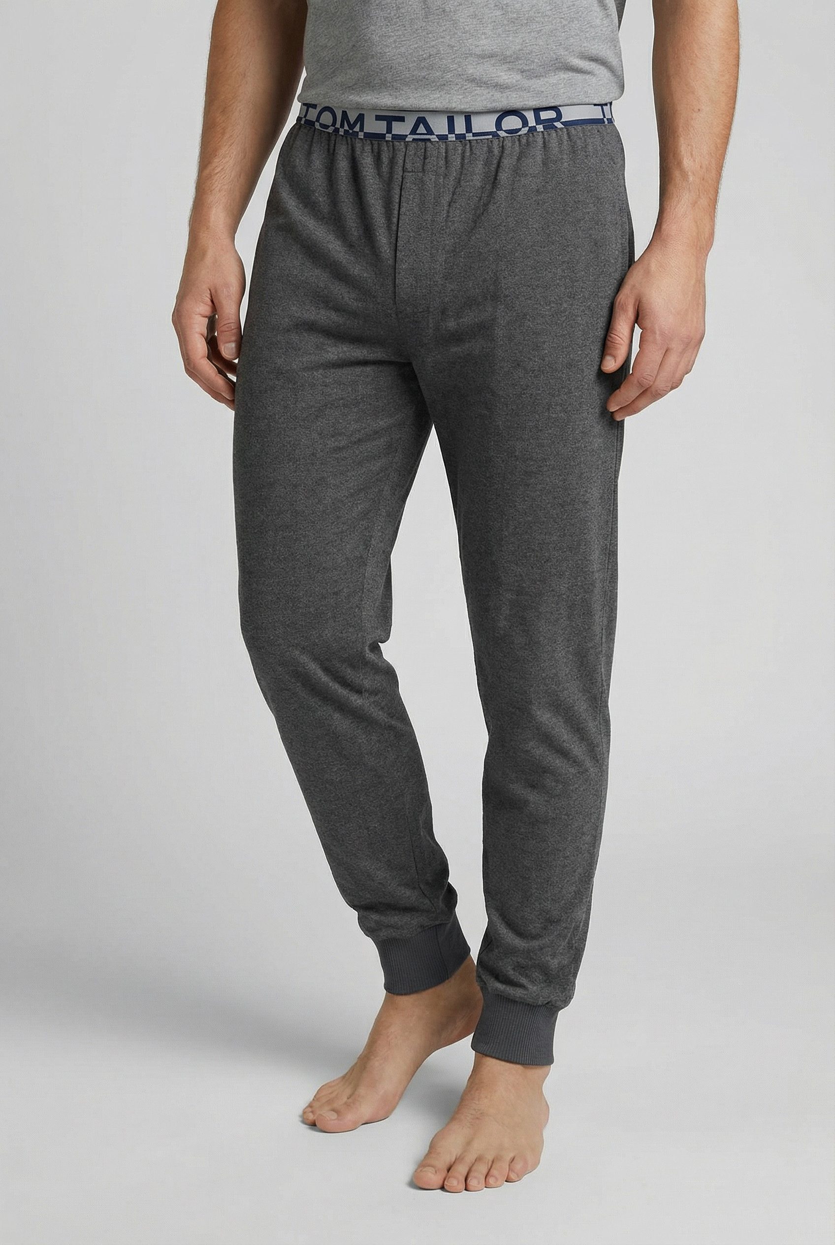 TOM TAILOR Pyjamahose Brügge Logobund, schmaler Fit, Seitentaschen, atmungsaktiv, Baumwollmix