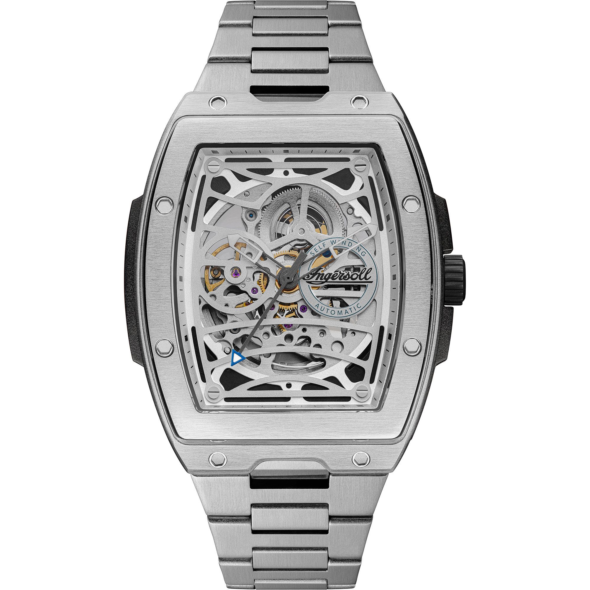 Ingersoll Automatikuhr The Challenger I12310, Armbanduhr, Herrenuhr, Mechanische Uhr, Edelstahlarmband, analog