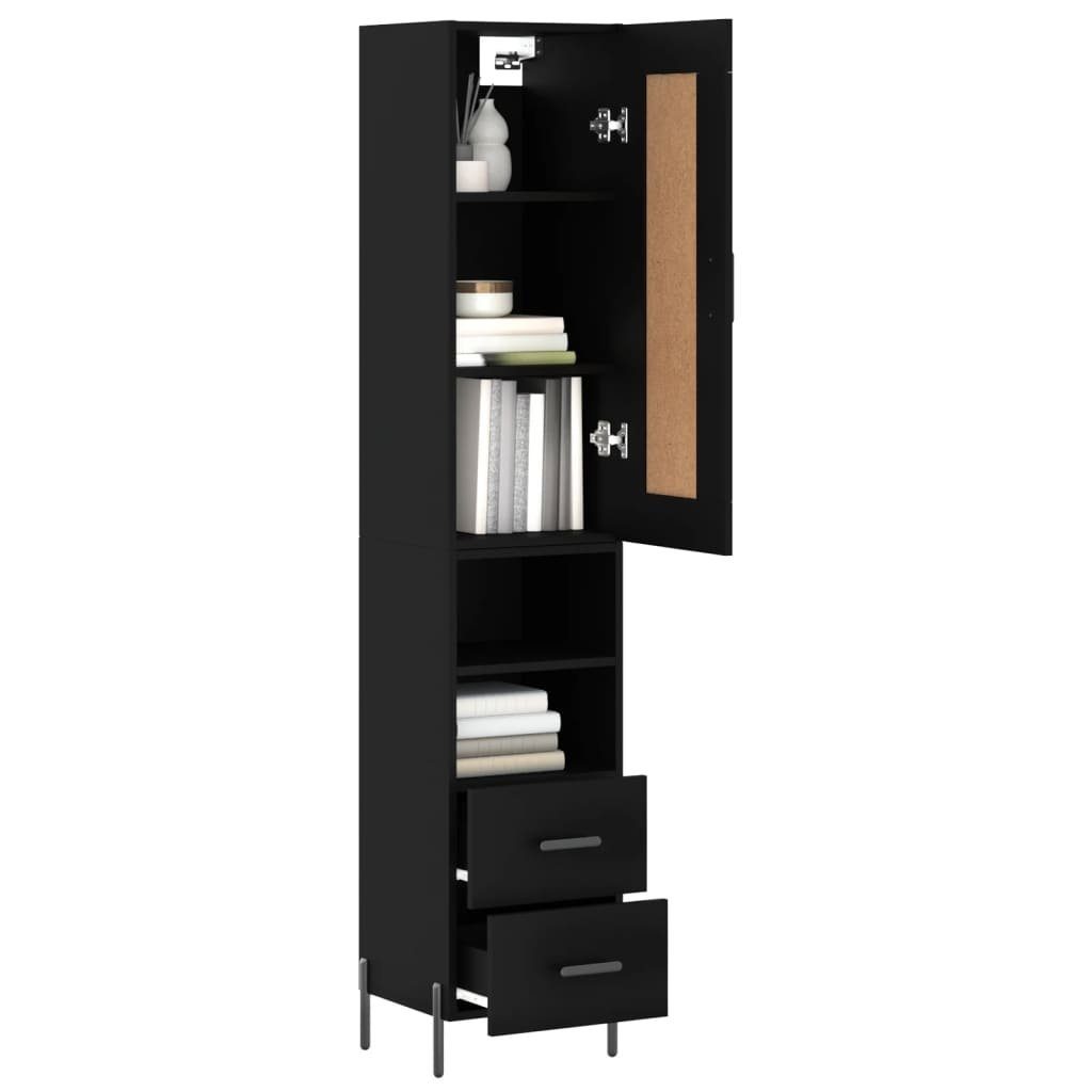 34,5x34x180 Highboard cm Hochschrank vidaXL Schrank Holzwerksto Kleiderschrank Schwarz Regal