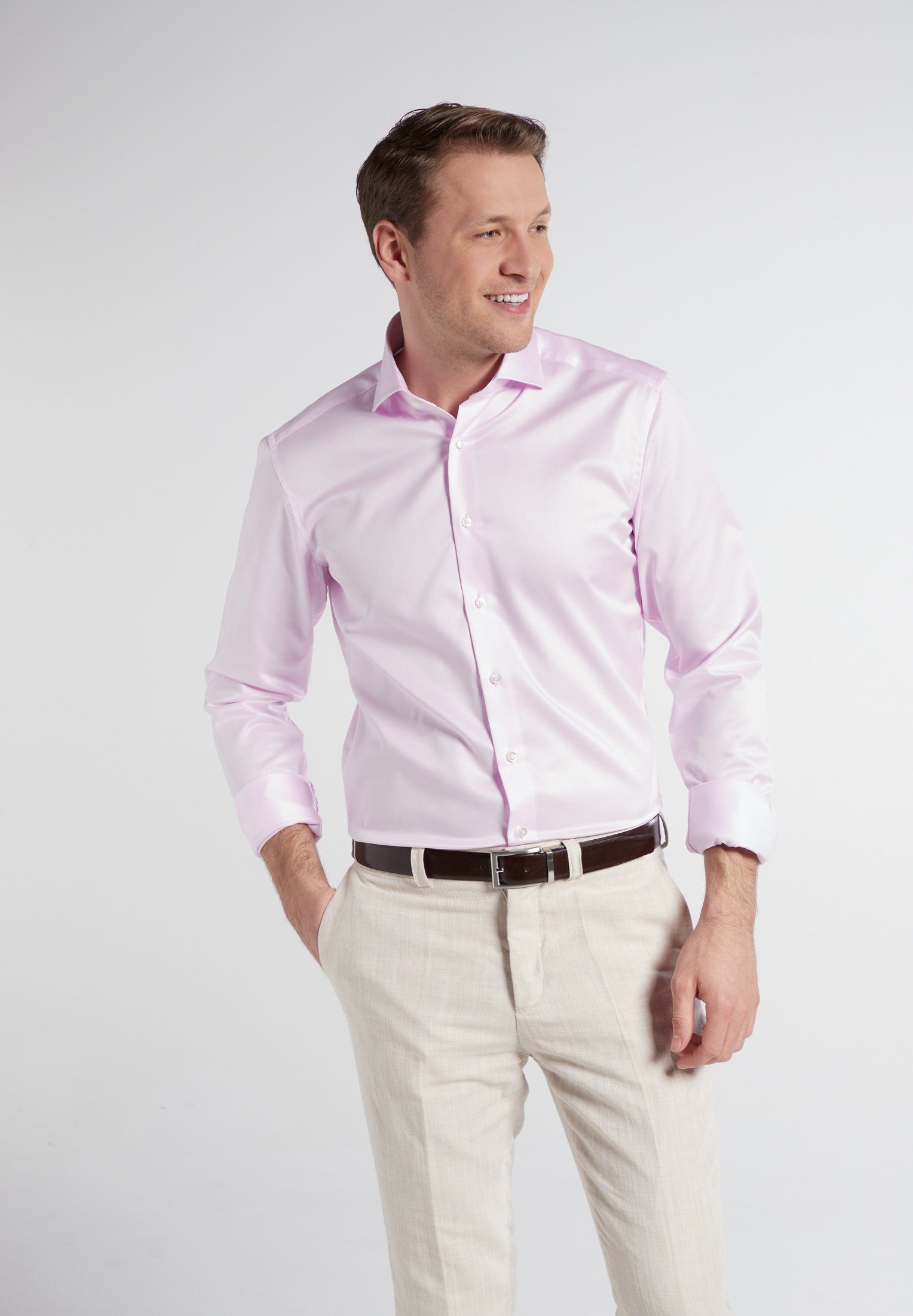 Eterna Langarmhemd SLIM FIT rosa