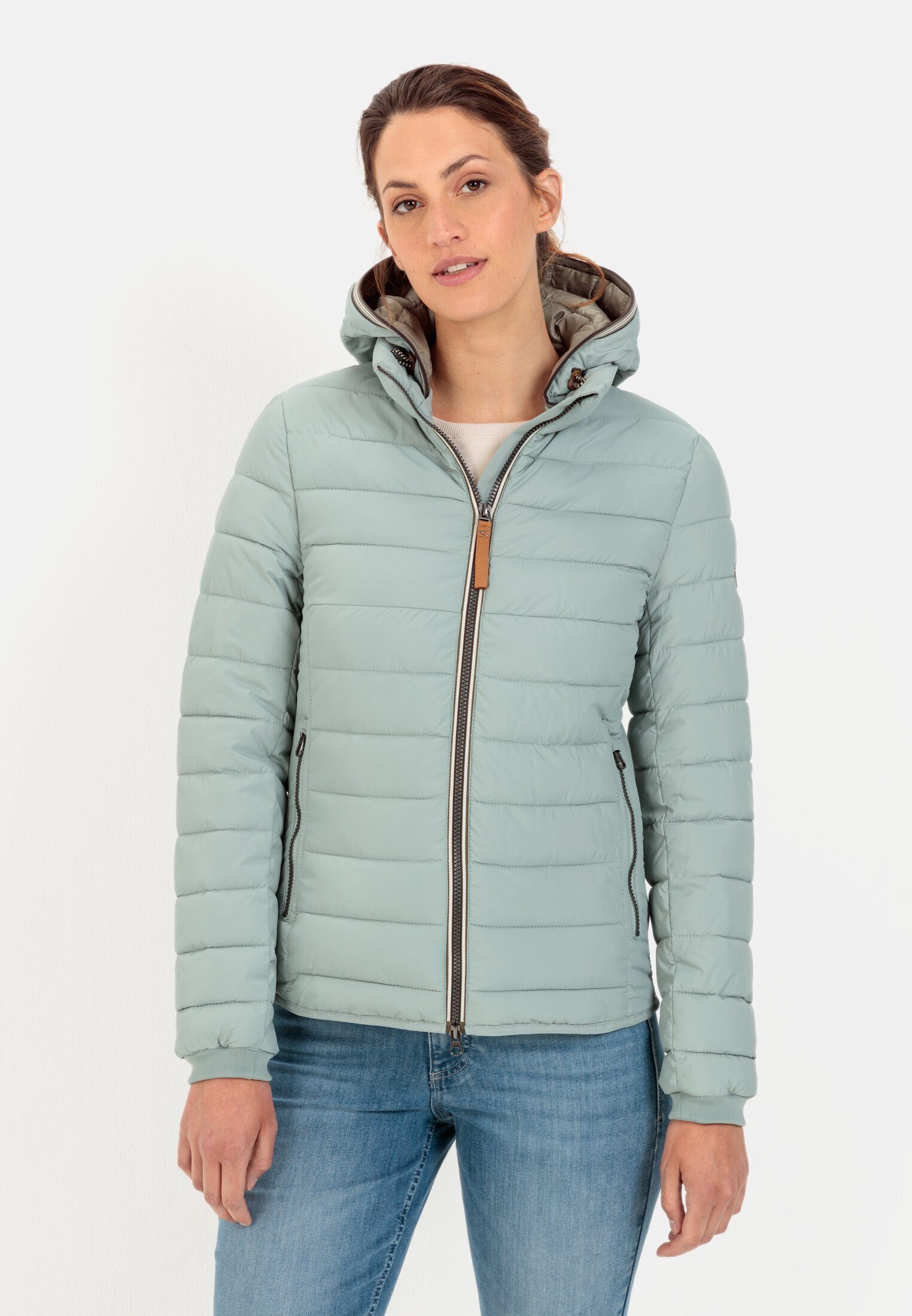 camel active Steppjacke mit abnehmbarer Kapuze Grün Grau