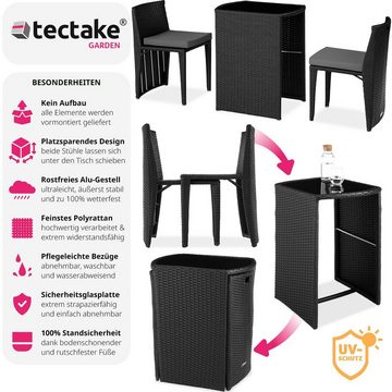 tectake Sitzgruppe Hamburg, (Set, 3-tlg), Tisch- und Stuhl Set