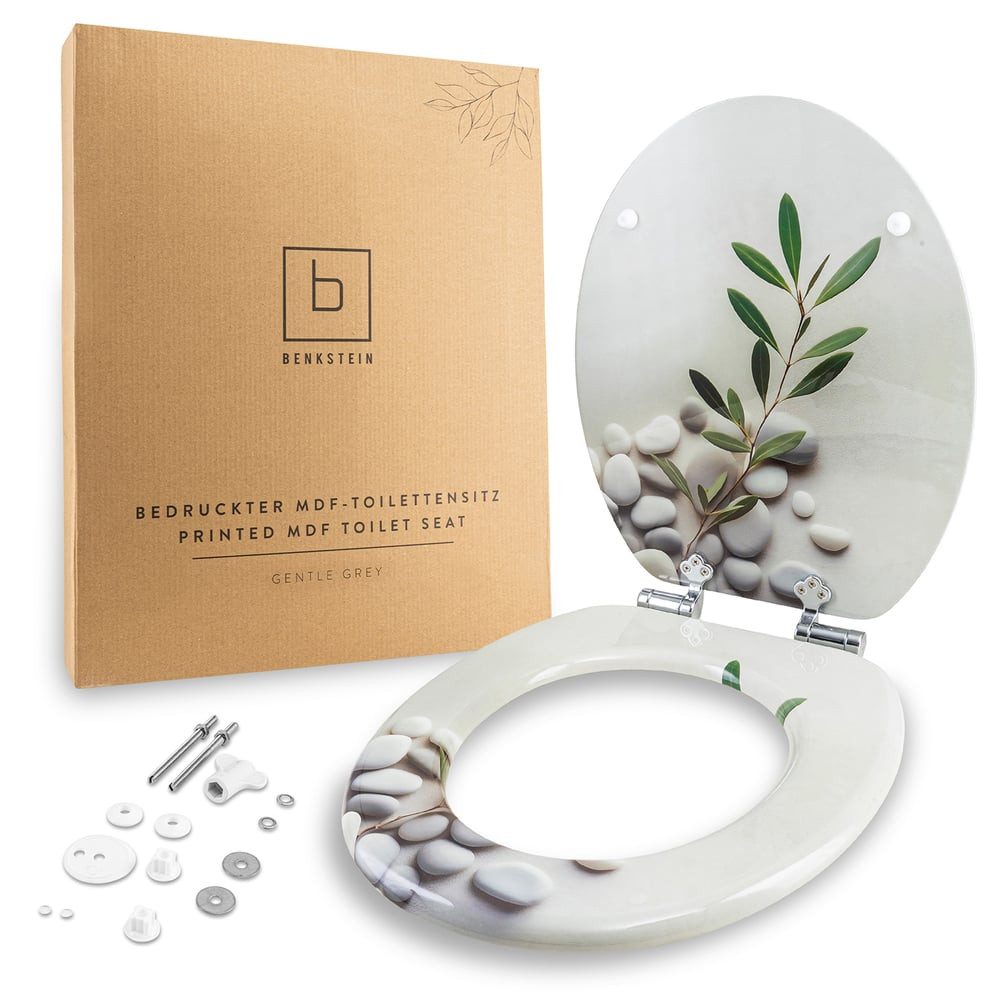 Benkstein WC-Sitz Premium WC-Deckel antibakteriell, Gentle Grey/grau, Gr. 37.5 cm x 46.4 cm x 5.5 cm