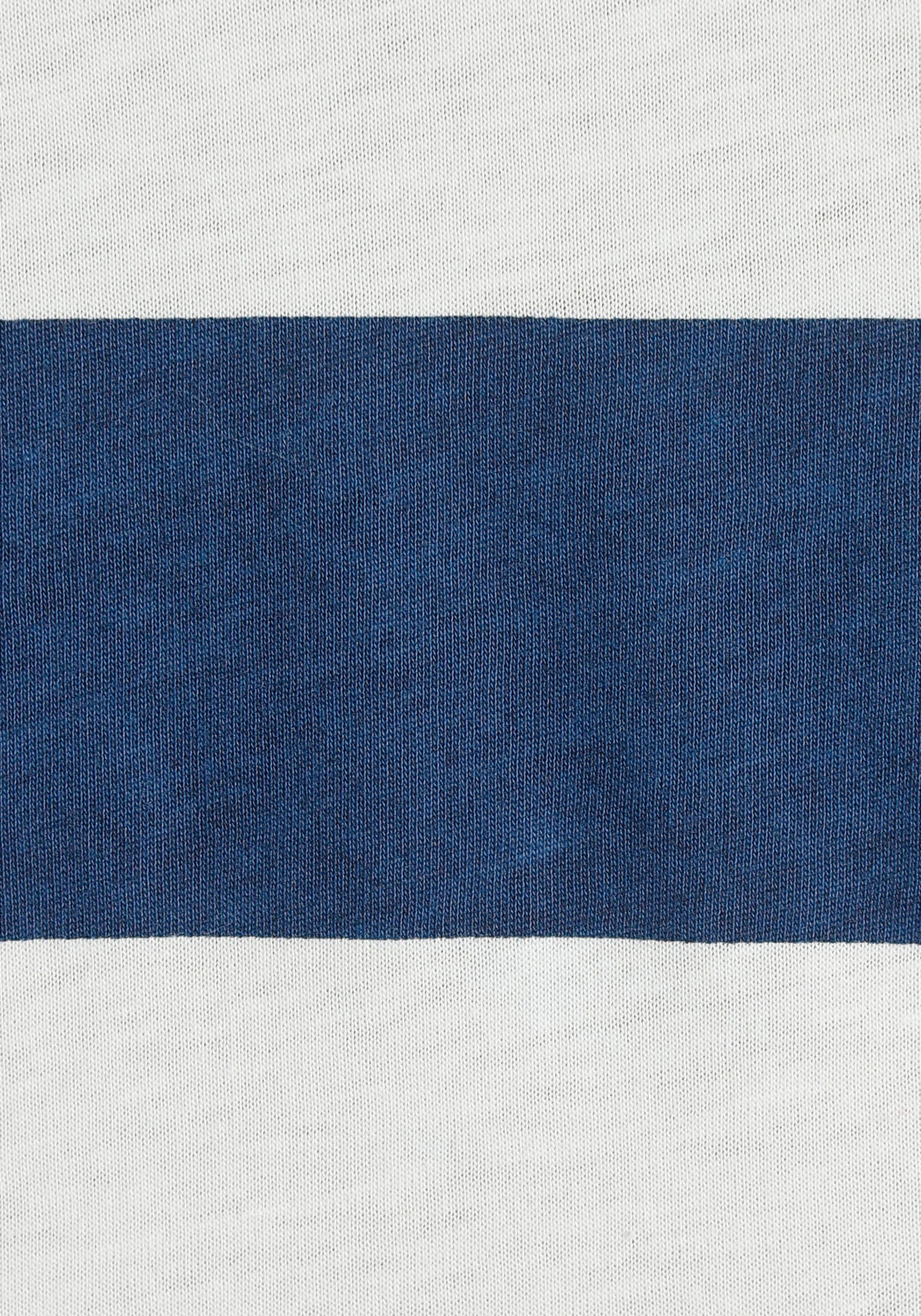 s.Oliver Longsleeve in schönem Streifenmuster dunkelblau-weiß-gestreift