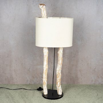 Levandeo® Stehlampe, Stehlampe Höhe 95cm Treibholz Stehleuchte Holz Lampe Teakholz Weiß