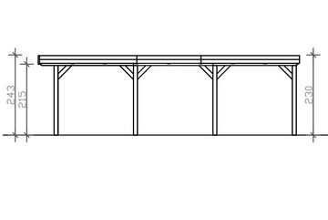 Skanholz Einzelcarport Grunewald, BxT: 321x796 cm, 289 cm Einfahrtshöhe, mit EPDM-Dach