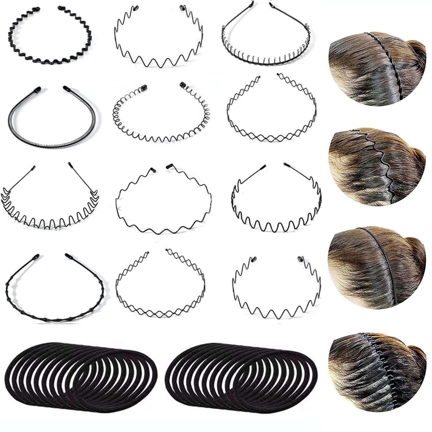 Coonoor Haarband Herren Haarreif Haarreifen Damen Männer Haarband, 12-tlg.