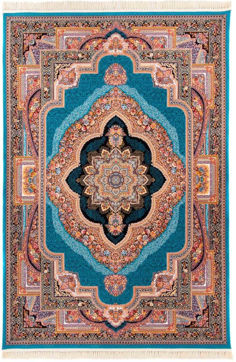 Orientteppich Orientteppich - Abram - rechteckig, morgenland, rechteckig, Höhe: 9 mm Blau