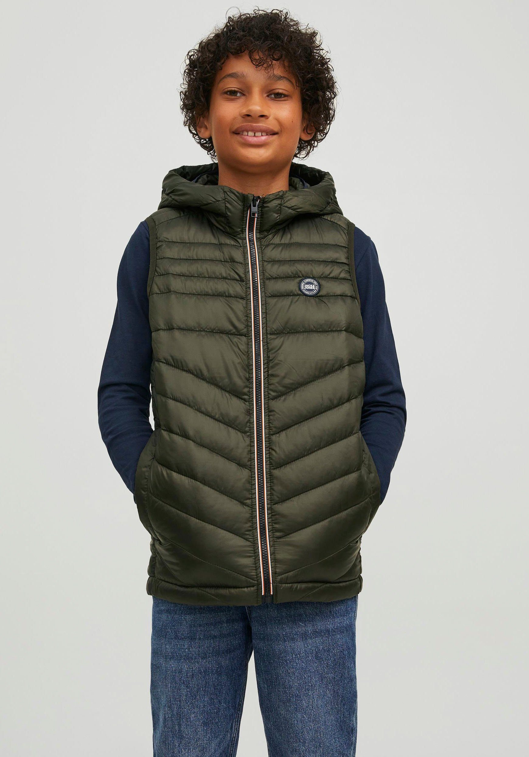 Jack & Jones cm 152 HOOD Junior JNR, Steppweste Model NOOS BODYWARMER groß JJEHERO Das Größe und trägt ist 157