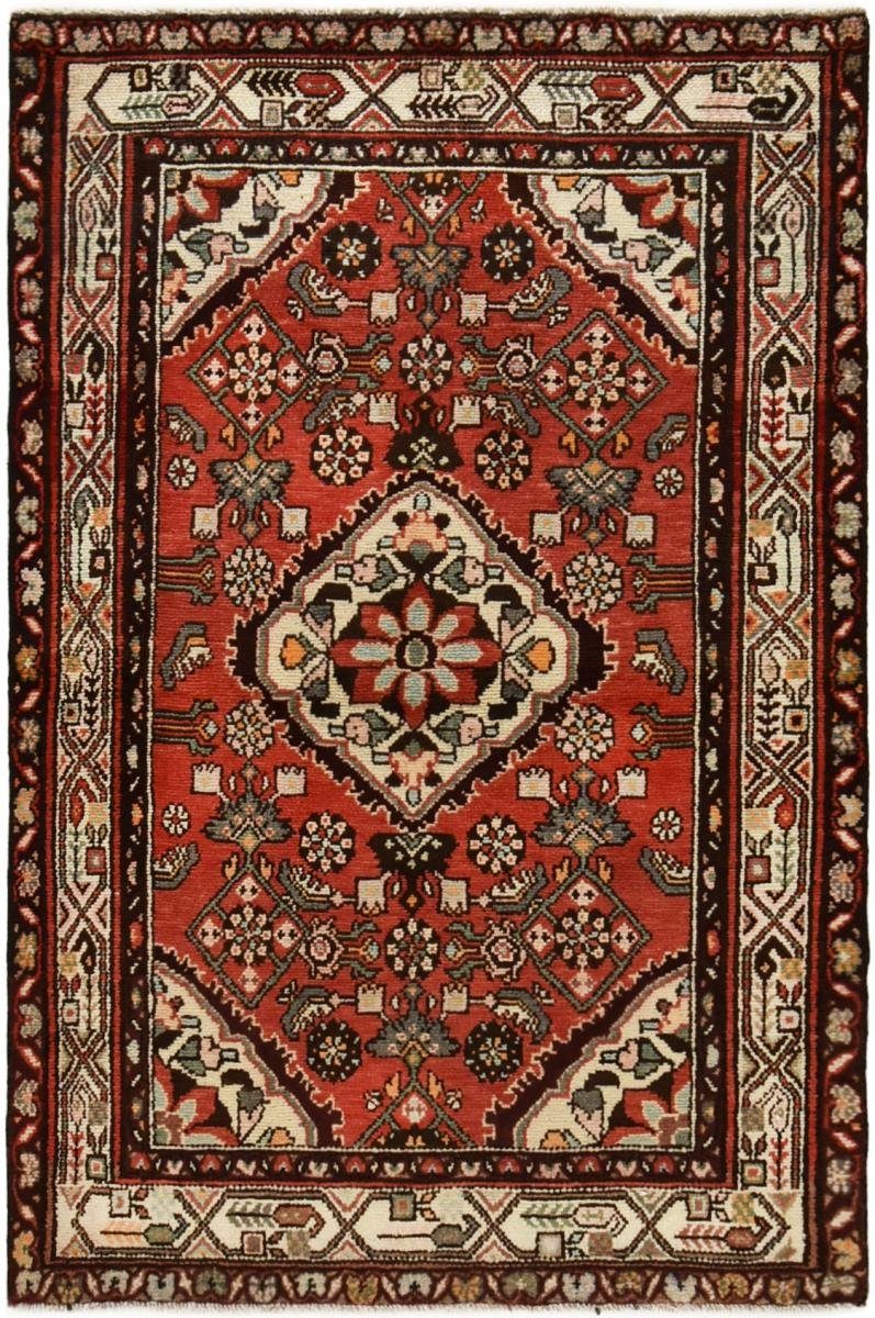 Orientteppich Hosseinabad 101x155 Handgeknüpfter Orientteppich / Perserteppich, Nain Trading, rechteckig, Höhe: 12 mm
