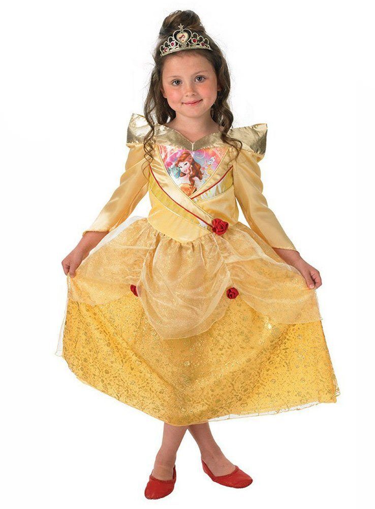 Rubie´s Prinzessin-Kostüm Disney Prinzessin Belle Glanzkostüm für Kinder, Klassische Märchenprinzessin aus dem Disney Universum