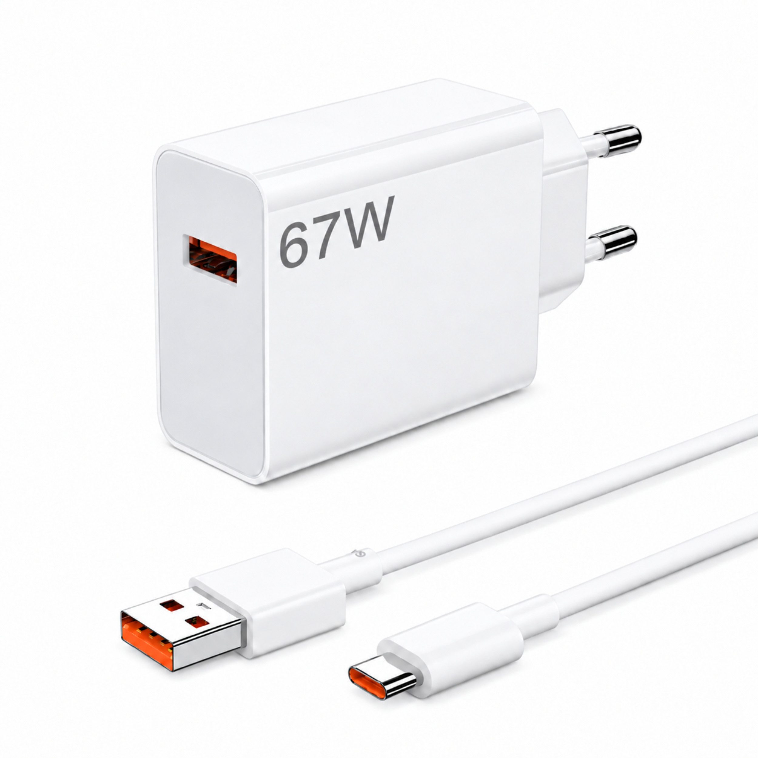 PlugUp 67W Hyper Charger Xiaomi USB-C Ladegerät mit 1m Kabel Smartphone-Ladegerät (6000 mA, Set, Inkl. 1m 6A USB-A auf USB-C Ladekabel, HyperCharger für Xiaomi mit Ladekabel – Schnellladen mit 67W)