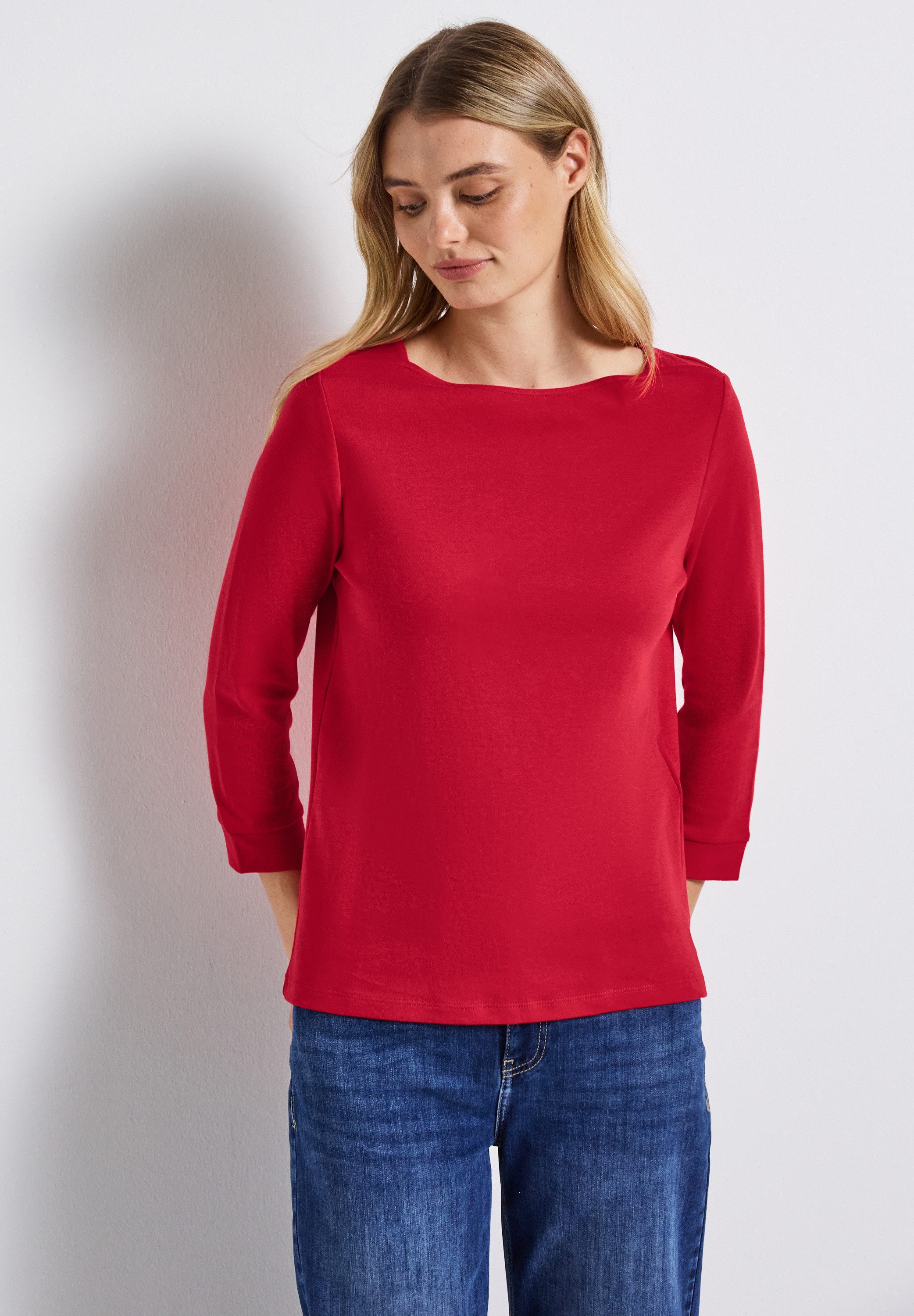 STREET ONE T-Shirt 3/4-Arm Shirt mit U-Boot-Ausschnitt günstig online kaufen