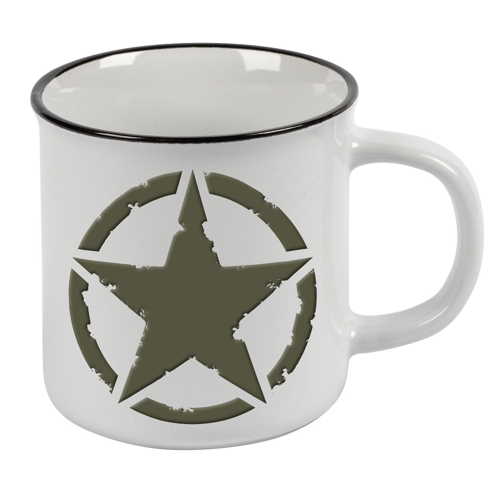GASOLINE BANDIT® Tasse Kaffeebecher als Geschenk für US Army Fans - Army Star - Vintage Style, Keramik