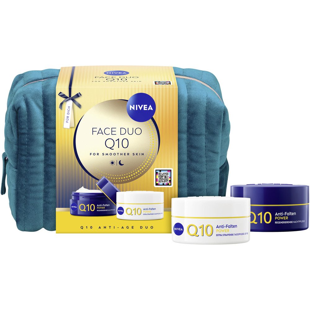 Nivea Gesichtspflege-Set NIVEA Q10 Anti-Falten Duo Tagespflege LSF15 und Nachtpflege Set, 2-tlg., Tages- und Nachtpflege